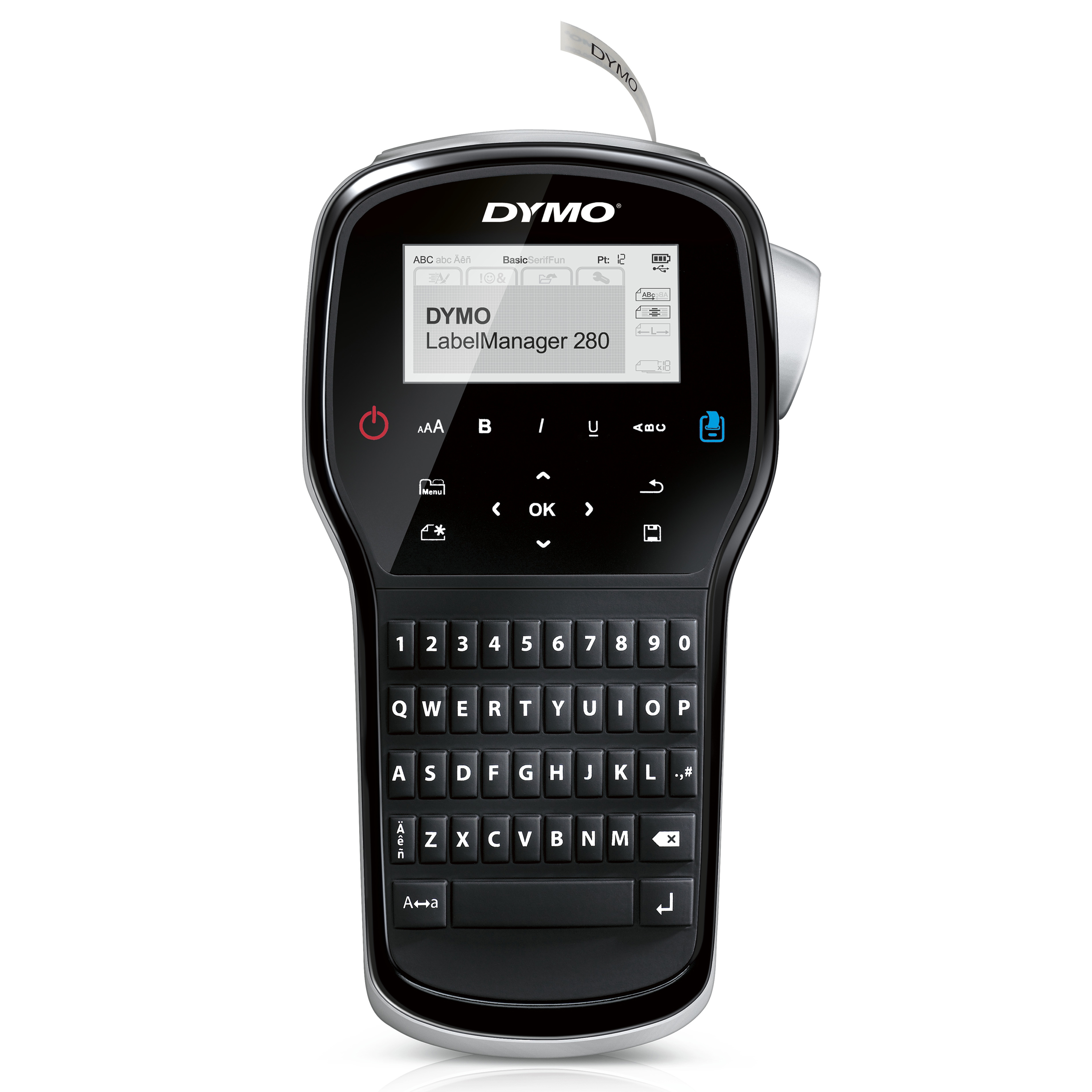 DYMO Étiqueteuse Portable Rechargeable LabelManager 280 | Clavier QWERTY | Connectivité PC ou Mac