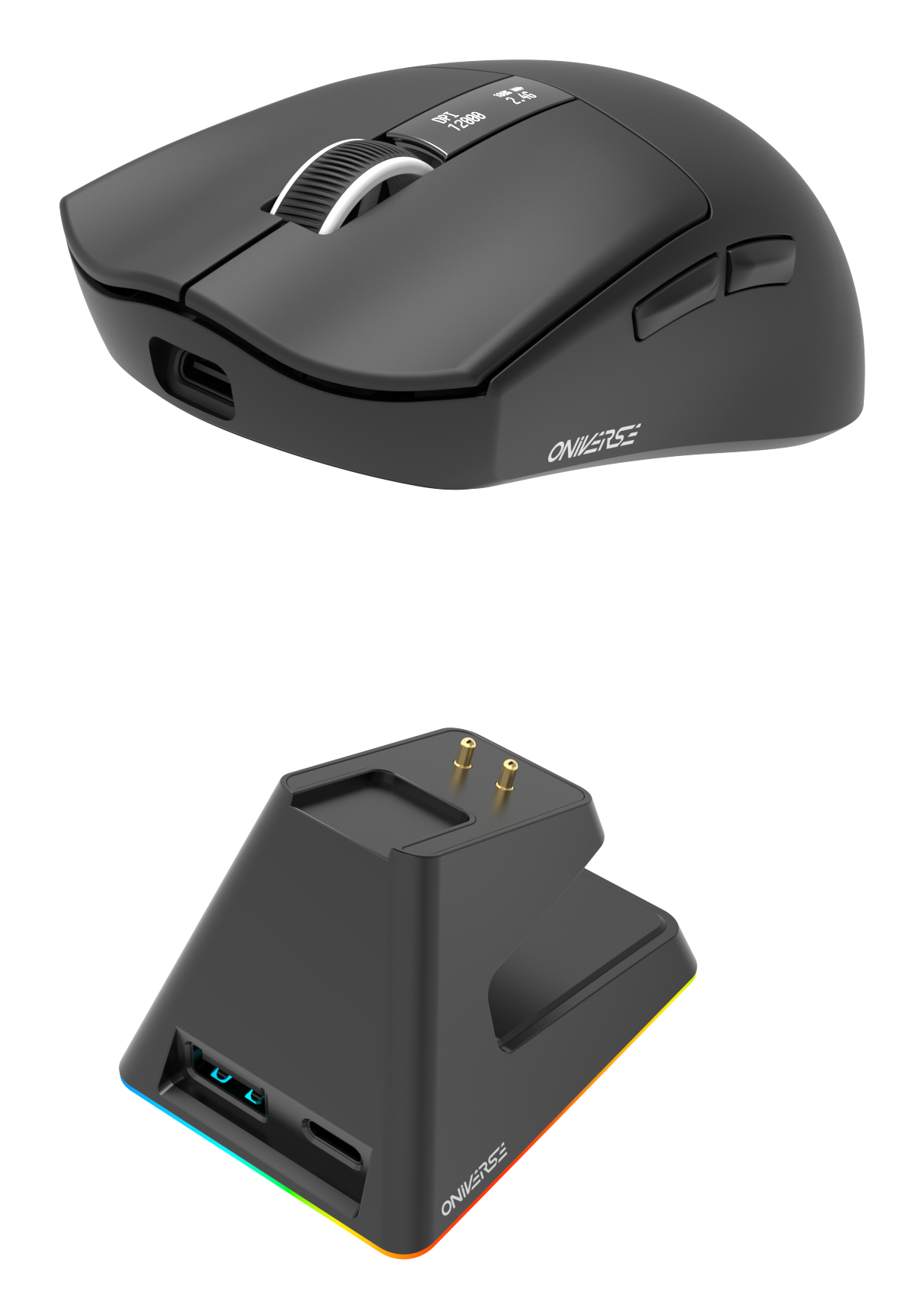 ONIVERSE - Souris gaming sans fil Vanguard + Dock - Nocta Black (PC)