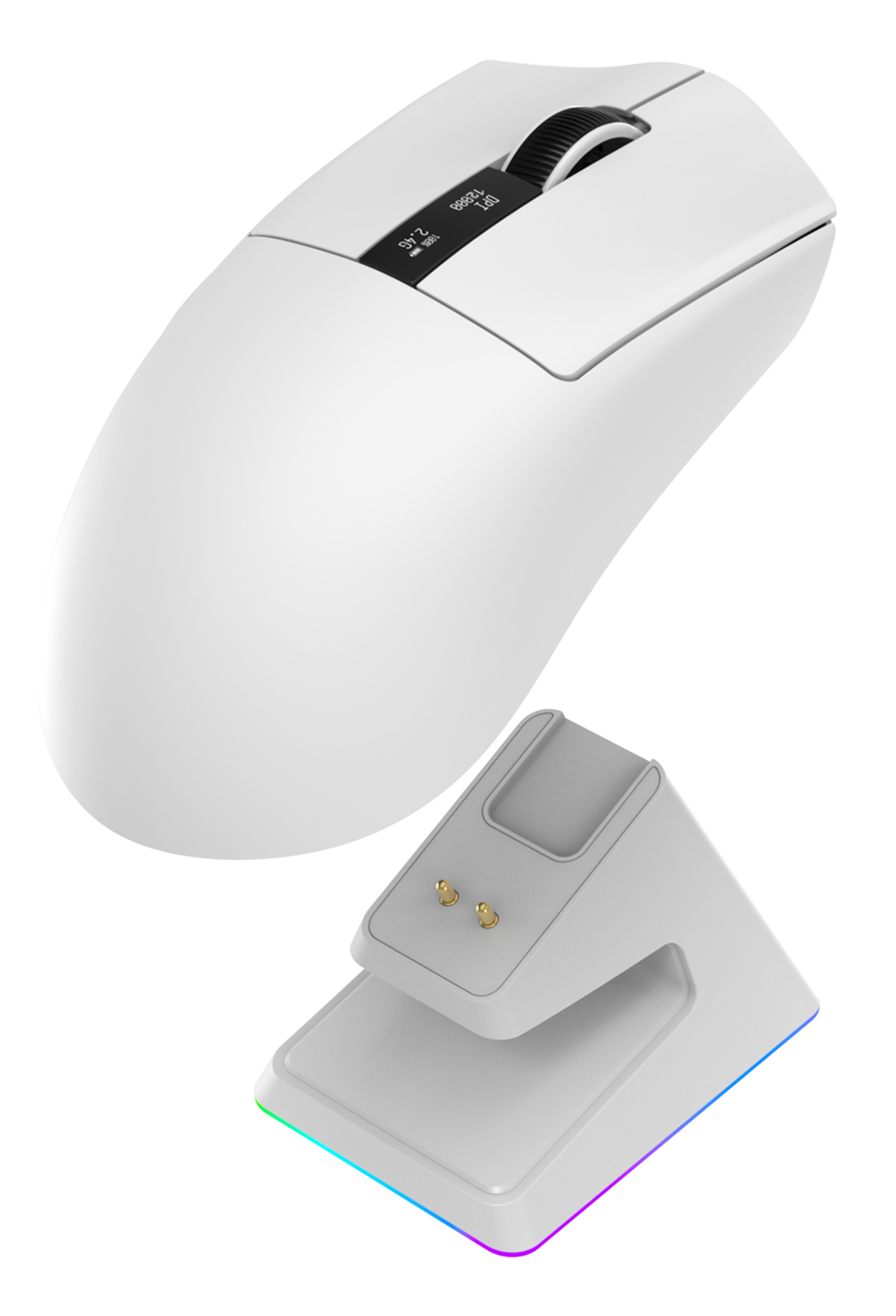 ONIVERSE - Souris gaming sans fil Vanguard + Dock - Luxion White (PC)