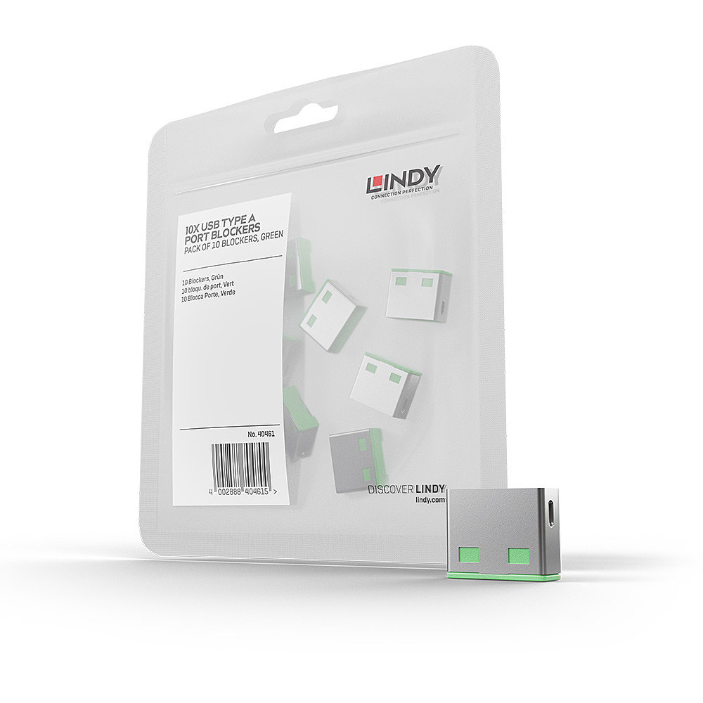 Bloqueurs de ports USB A, 10 pièces, Vert