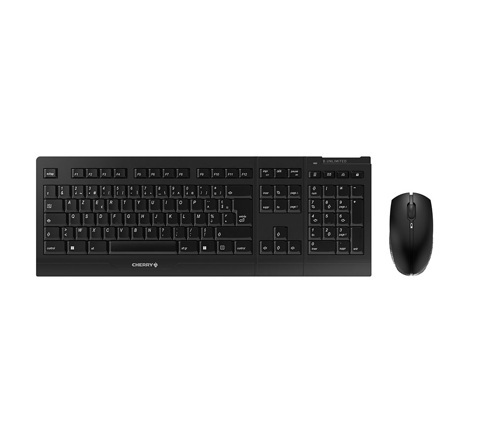 B.UNLIMITED 3.0 Ensemble Clavier & Souris sans fil, rechargeable, noir, USB, AZERTY - FR