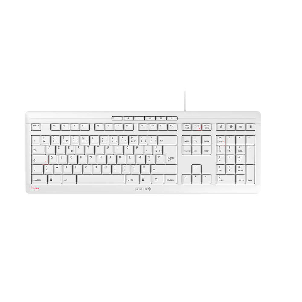 STREAM KEYBOARD Clavier filaire, blanc grisé, USB, AZERTY - FR
