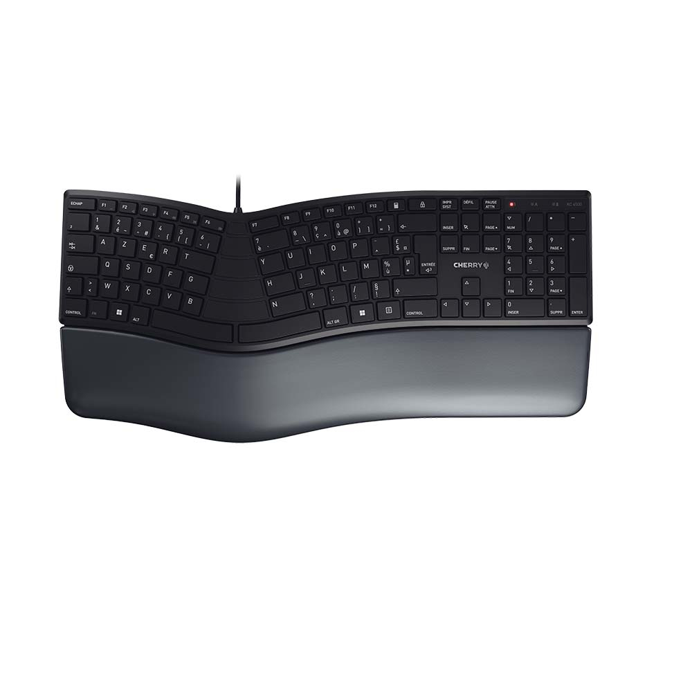 KC 4500 ERGO Clavier ergonomique filaire, noir, USB, AZERTY - FR