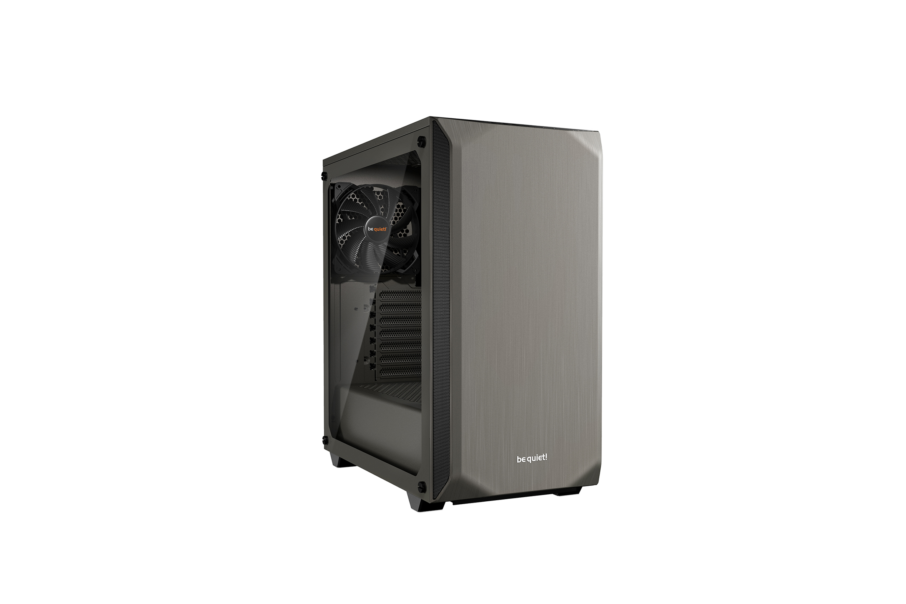 Pure Base 500 gris | Boîtier PC vitré Mini ATX / Micro ATX / ATX, 2 ventilateurs Pure Wings 2 140 mm