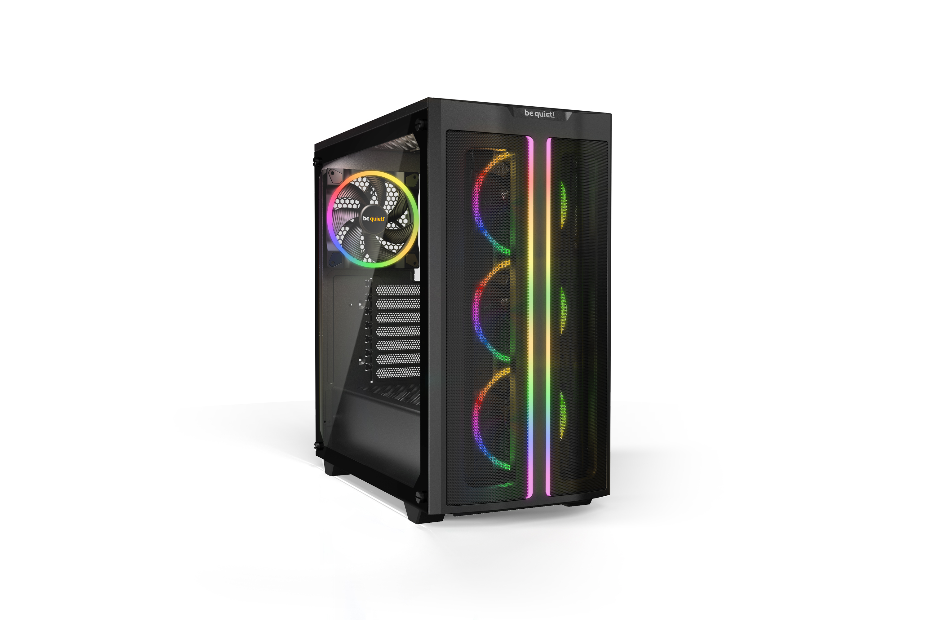 Pure Base 500 FX | Boîtier PC ARGB vitré, Mini ITX / Micro ATX / ATX, 3 ventilateurs Light Wings PWM 120 mm,1 Light Wings 140 mm PWM
