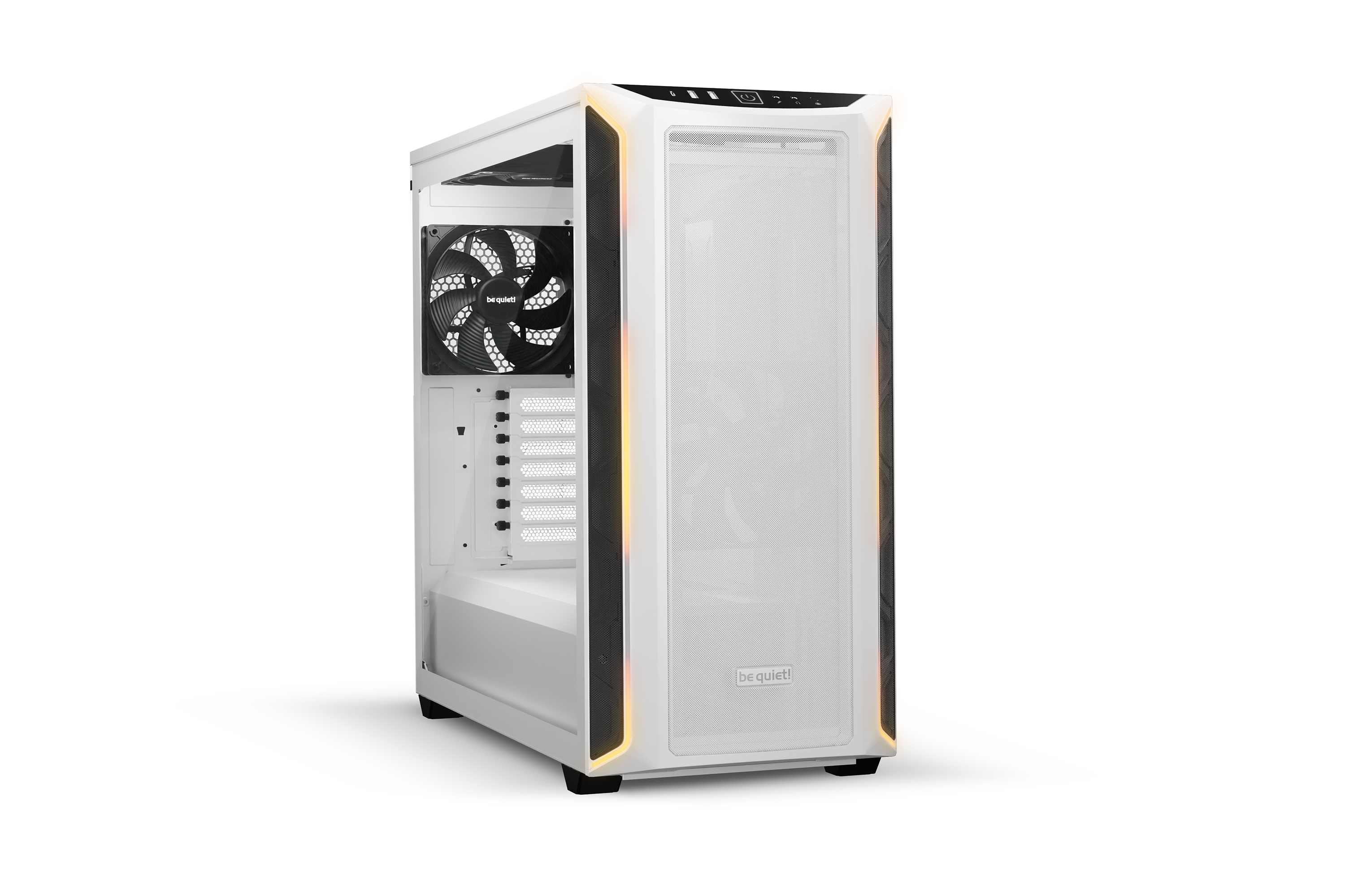 Shadow Base 800 Blanc | Boîtier PC ARGB vitré, Mini ITX / Micro ATX / ATX / E-ATX, 3 ventilateurs Pure Wings 3 140 mm PWM
