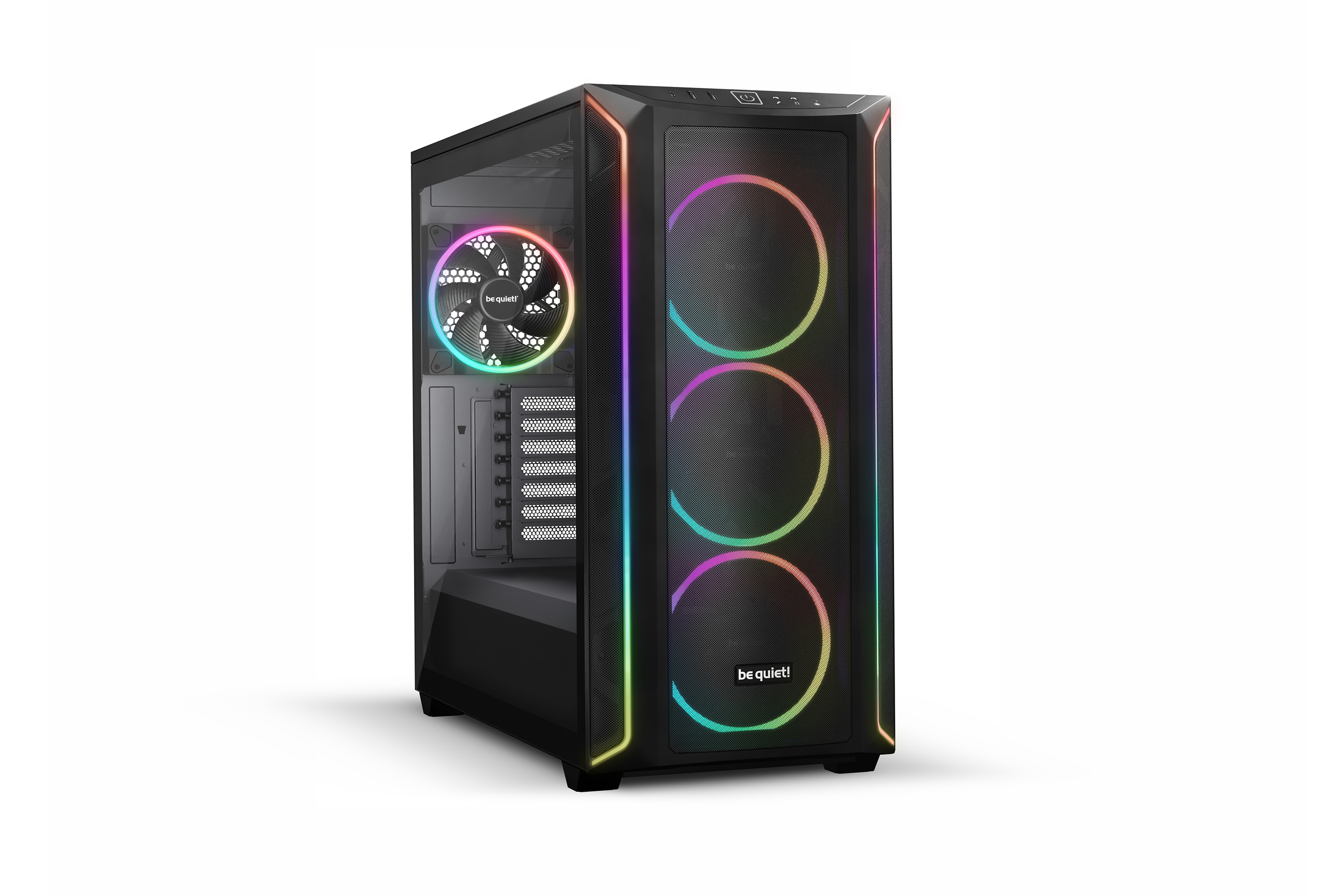 Shadow Base 800 Noir | Boîtier PC ARGB vitré, Mini ITX / Micro ATX / ATX / E-ATX, 4 ventilateurs Light Wings PWM 140 mm