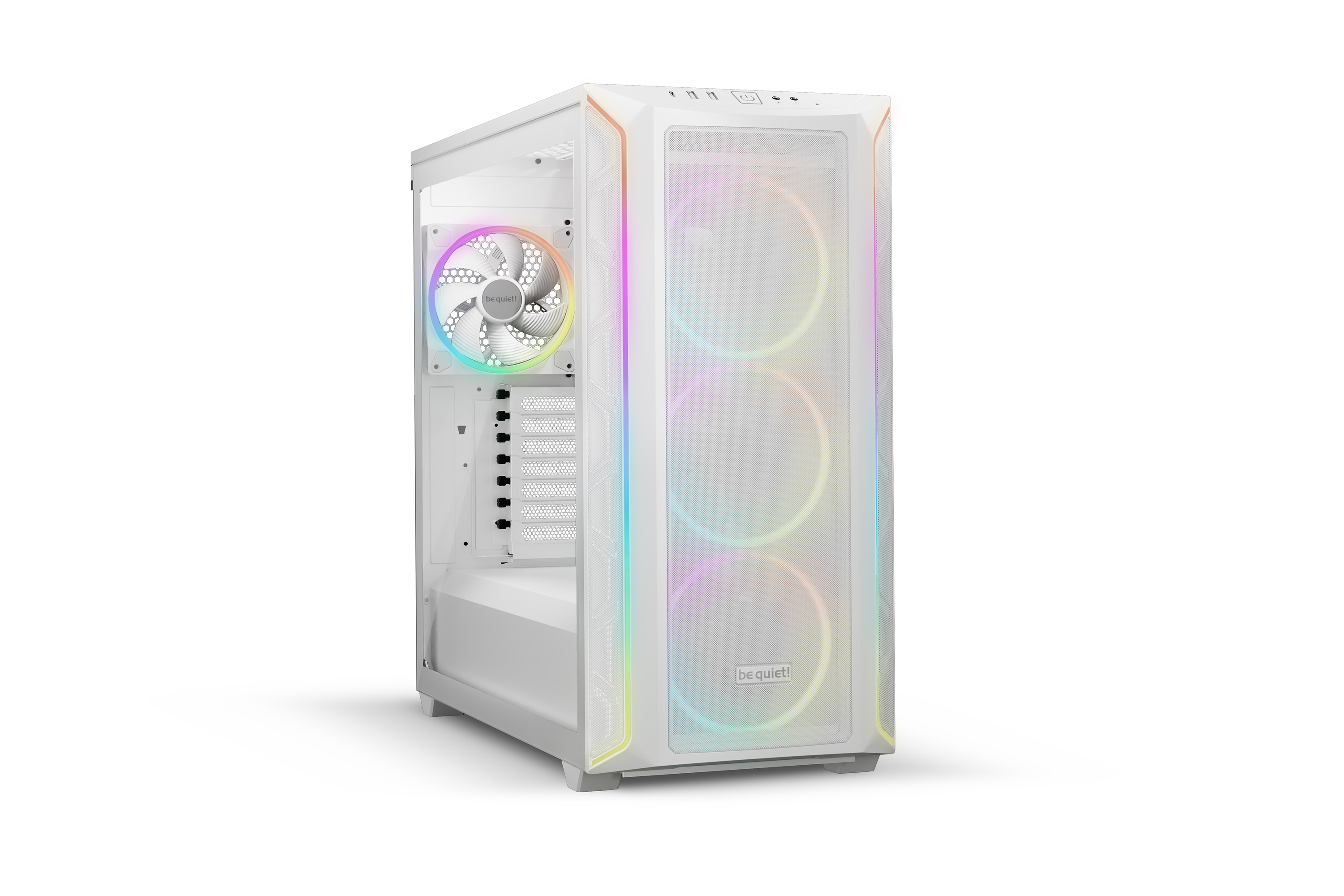 Shadow Base 800 Blanc | Boîtier PC ARGB vitré, Mini ITX / Micro ATX / ATX / E-ATX, 4 ventilateurs Light Wings PWM 140 mm