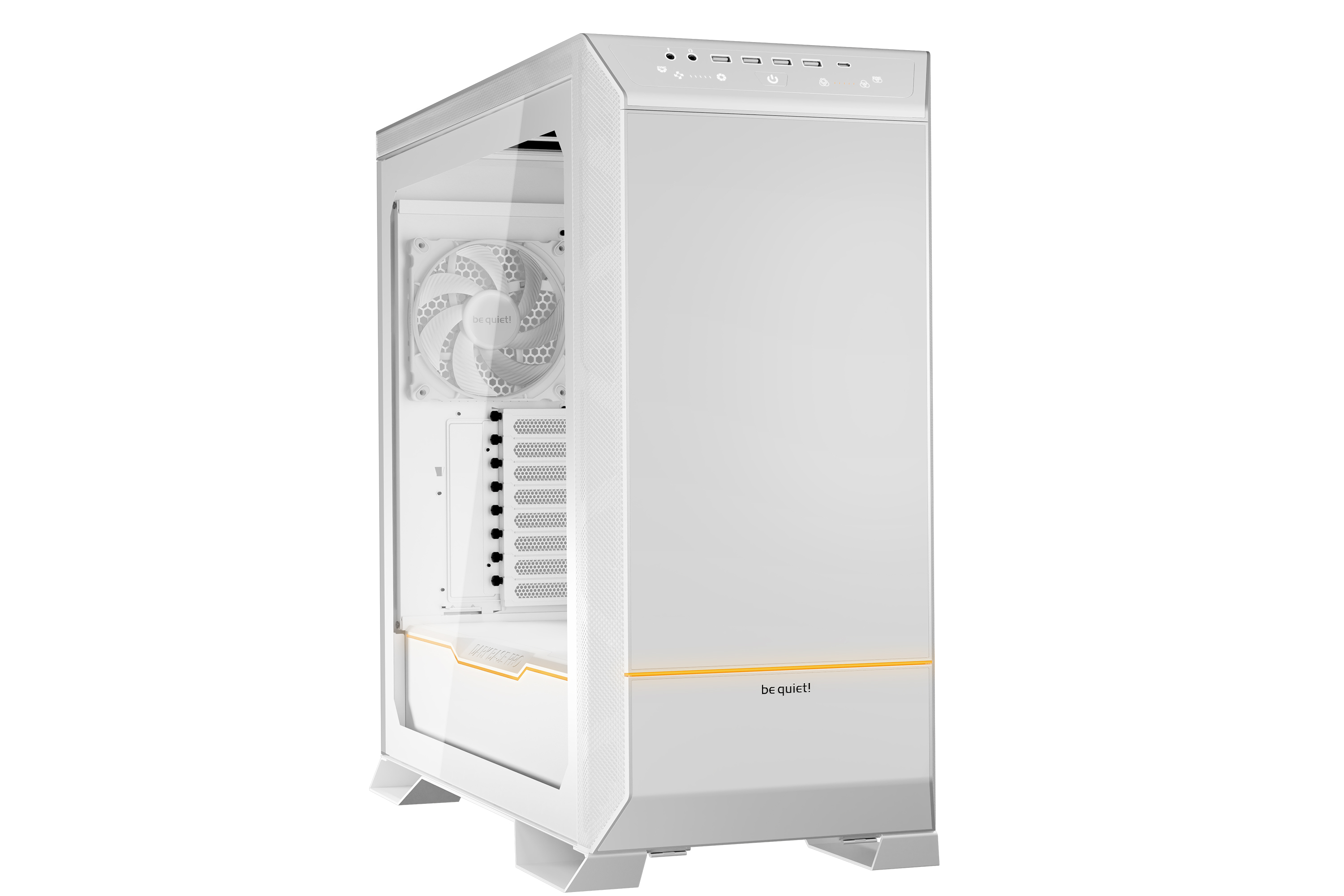 Dark Base Pro 901 | Boîtier PC Blanc ARGB vitré, Mini ITX / Micro ATX / ATX / E-ATX / XL-ATX, 3 ventilateurs Silent Wings 4 PWM 140 mm fournis