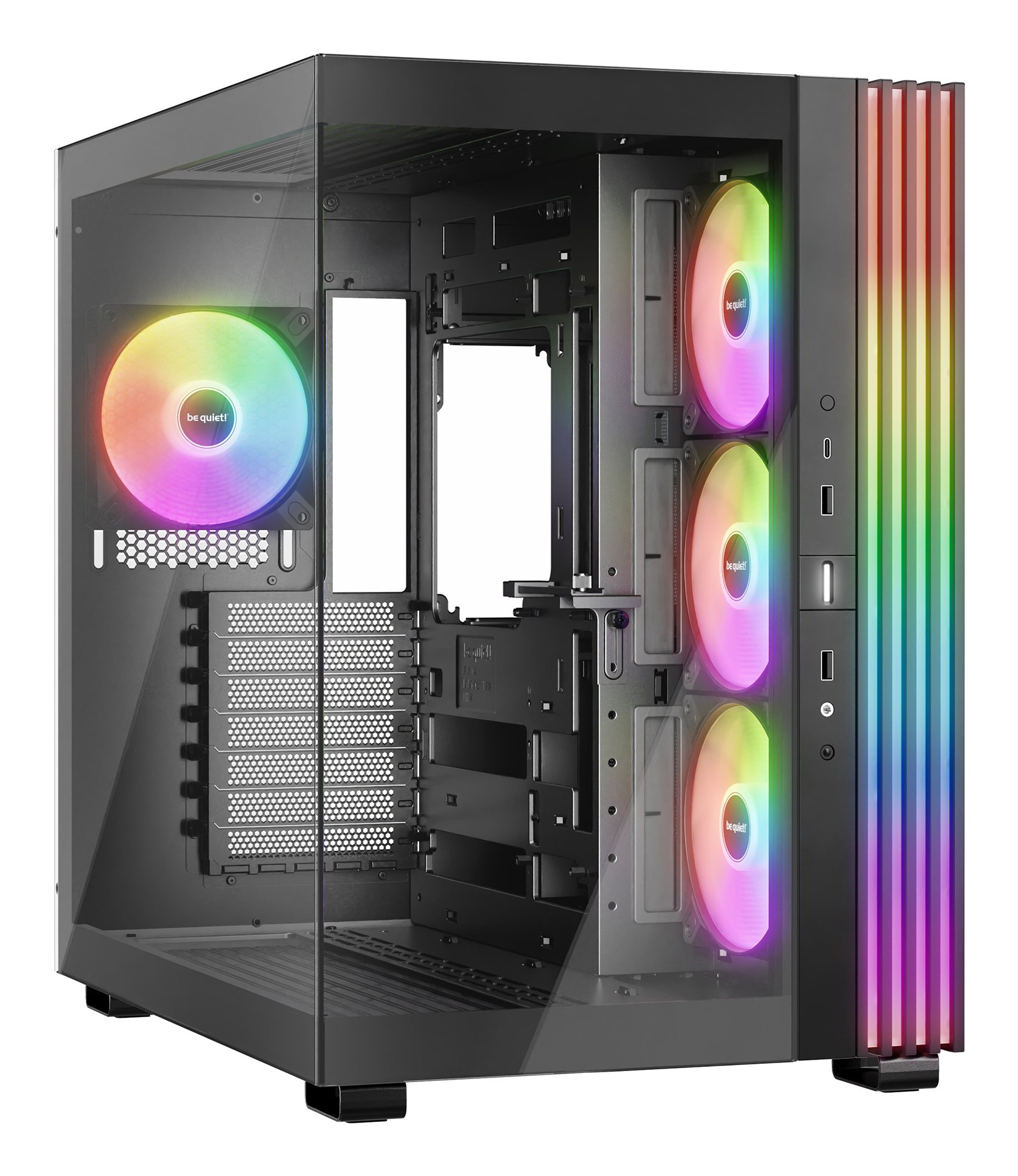 Light Base 600 LX Blanc | Boîtier PC ARGB vitré, Mini ITX / Micro ATX / ATX, 4 ventilateurs Light Wings 120 mm PWM