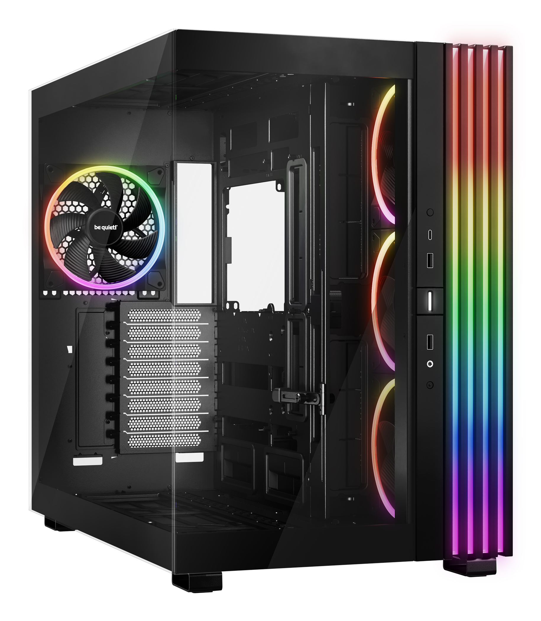 Light Base 900 FX Noir | Boîtier PC ARGB vitré, Mini ITX / Micro ATX / ATX / E-ATX / XL-ATX, 4 ventilateurs Light Wings 140 mm PWM