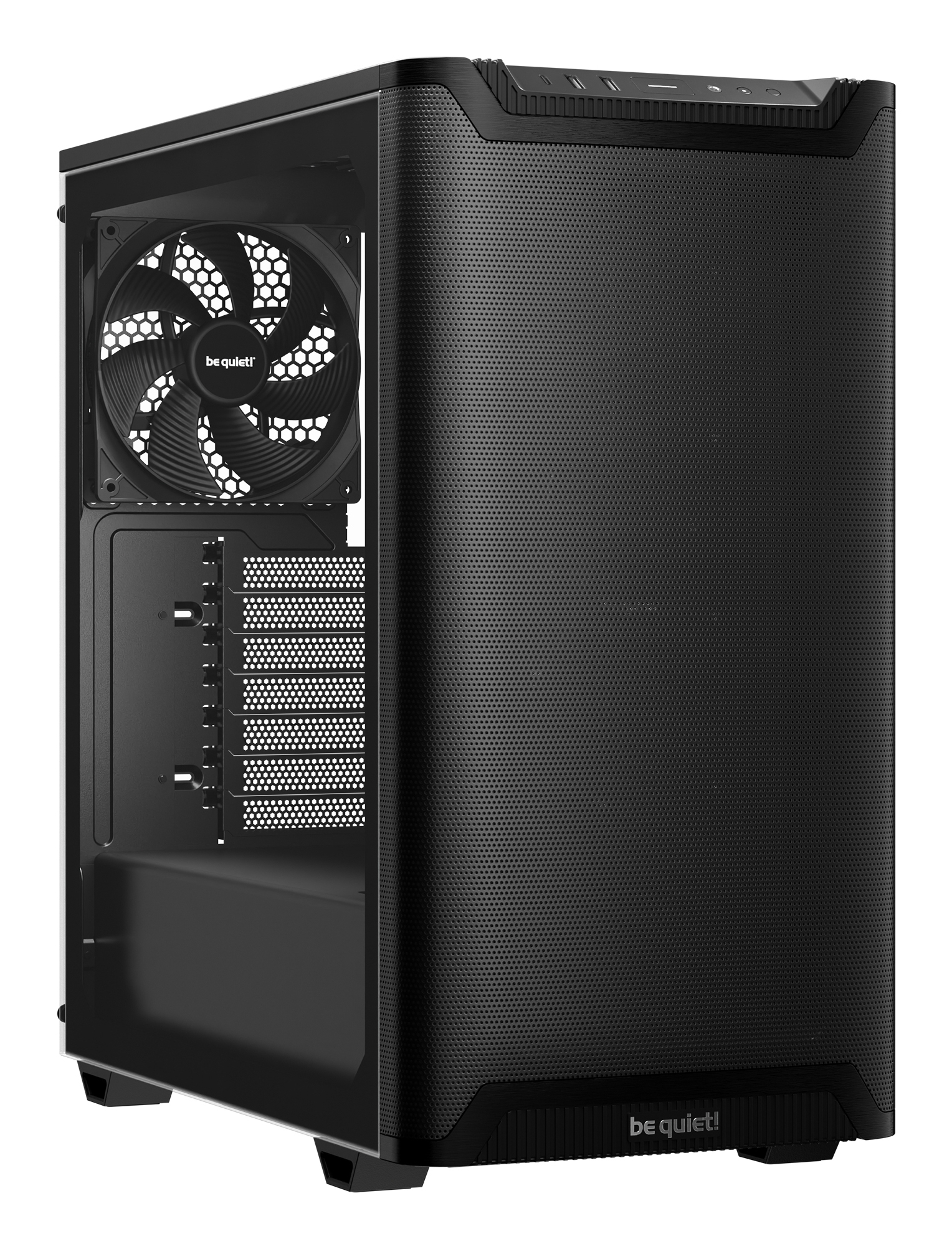 Pure Base 501 Noir | Boîtier PC vitré , Mini ATX / Micro ATX / ATX, 2 ventilateurs Pure Wings 3 140 mm PWM