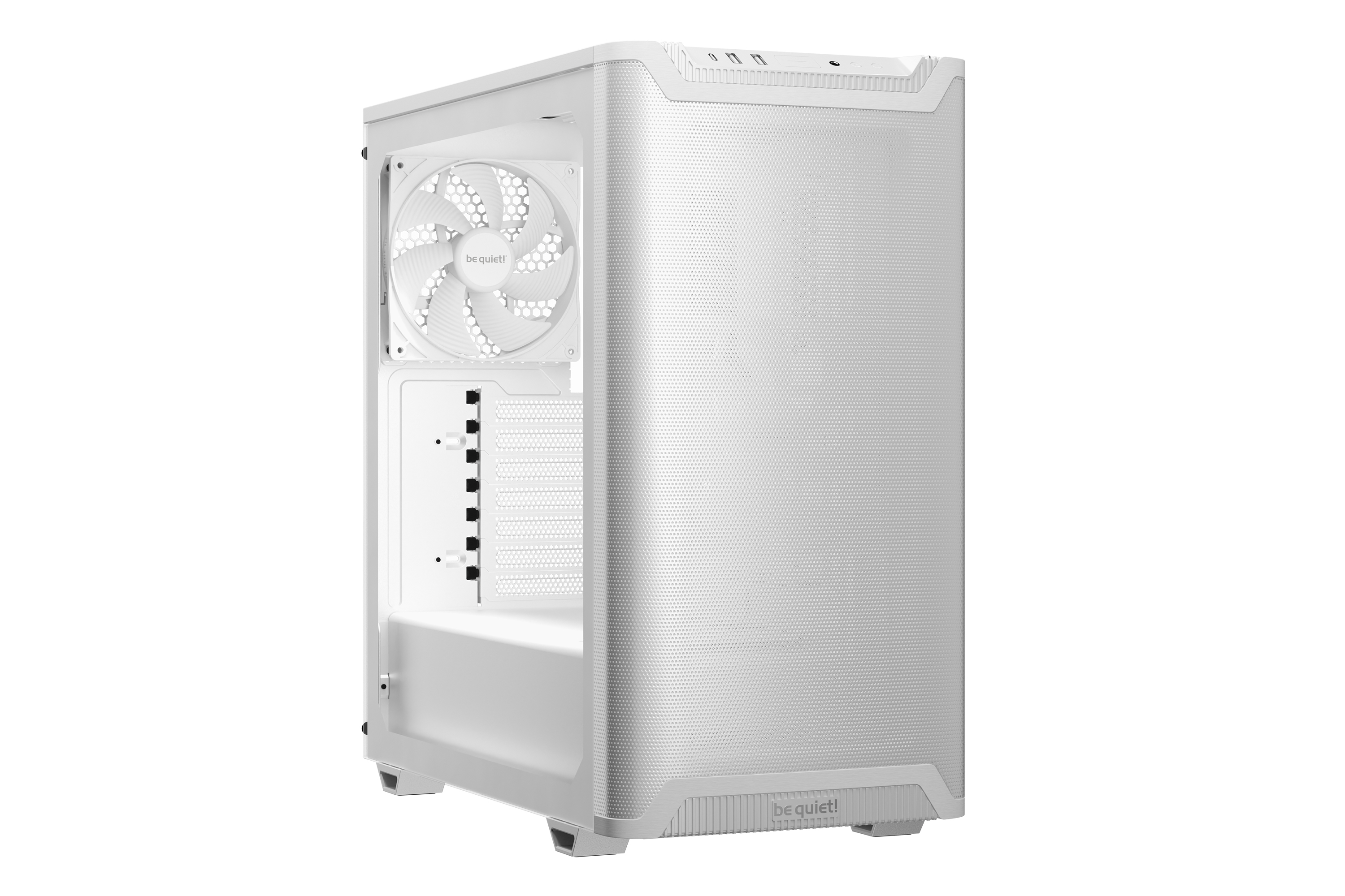 Pure Base 501 Blanc | Boîtier PC vitré, Mini ATX / Micro ATX / ATX, 2 ventilateurs Pure Wings 3 140 mm PWM
