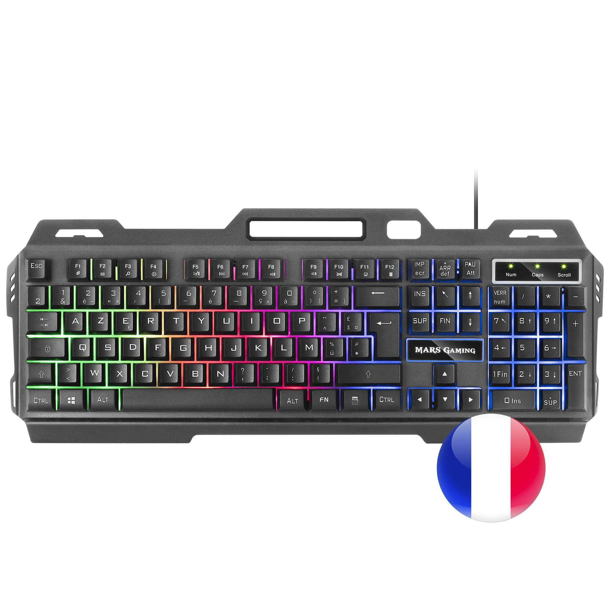 MK120FR Gaming Keyboard FRGB Aluminium Smartphone Stand French