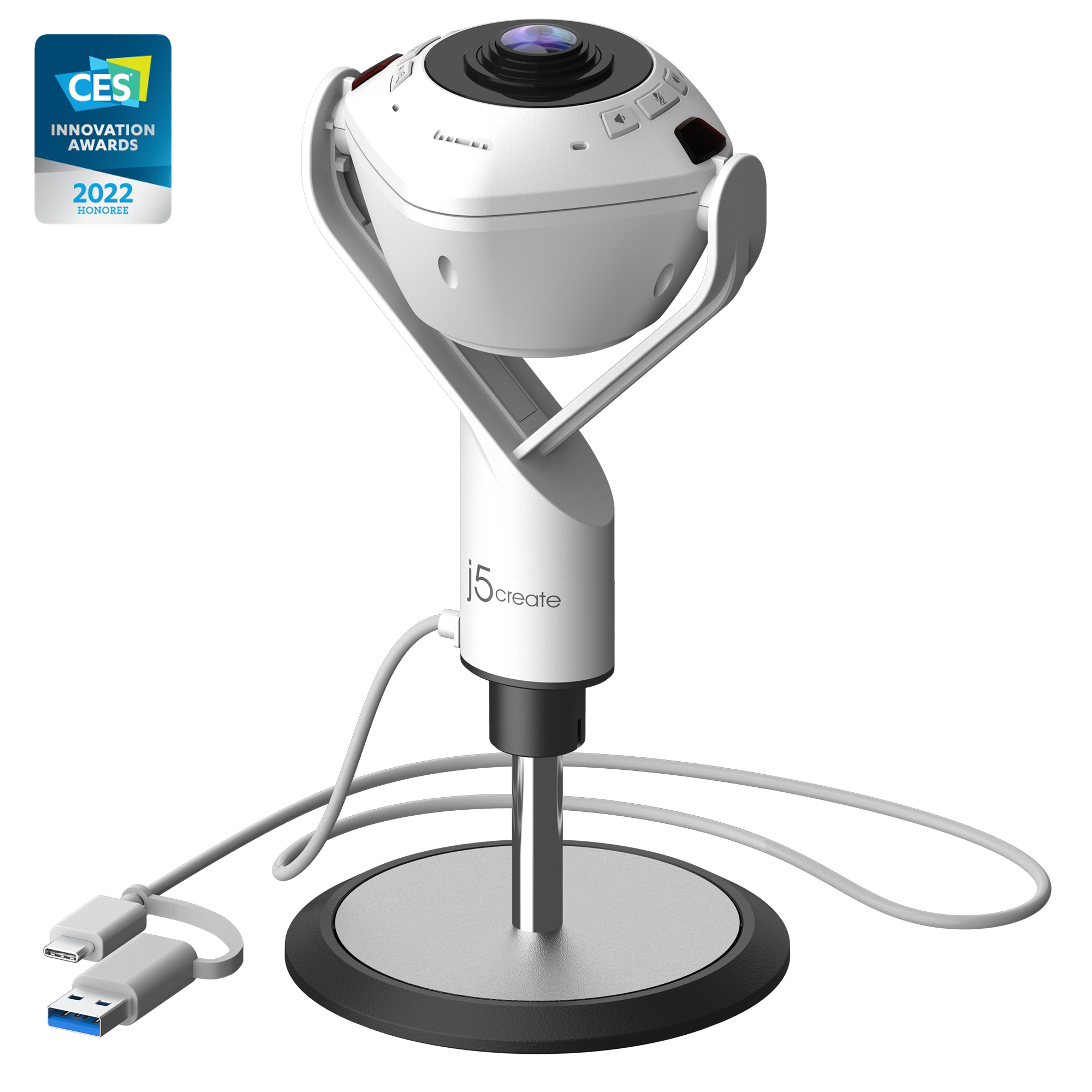 JVU368-N Webcam 360° pilotée par IA avec haut-parleur