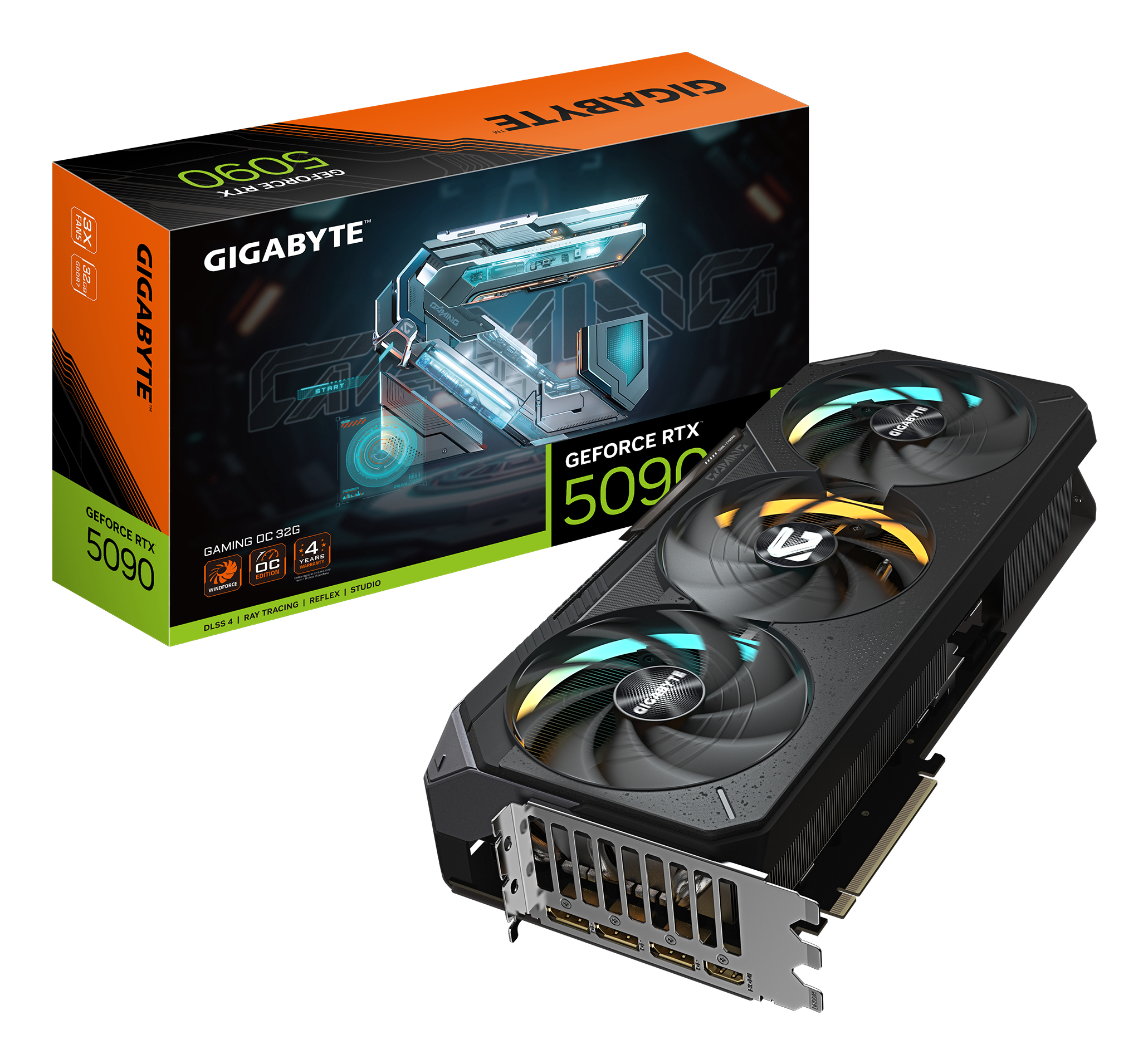 GeForce RTX 5090 GAMING OC 32G Carte Graphique - 32 Go GDDR7, 512 bits, PCI-E 5.0, 2550MHz Core Clock, 3 x DP 2.1a, 1 x HDMI 2.1b, NVIDIA DLSS 4, GV-N5090GAMING OC-32GD