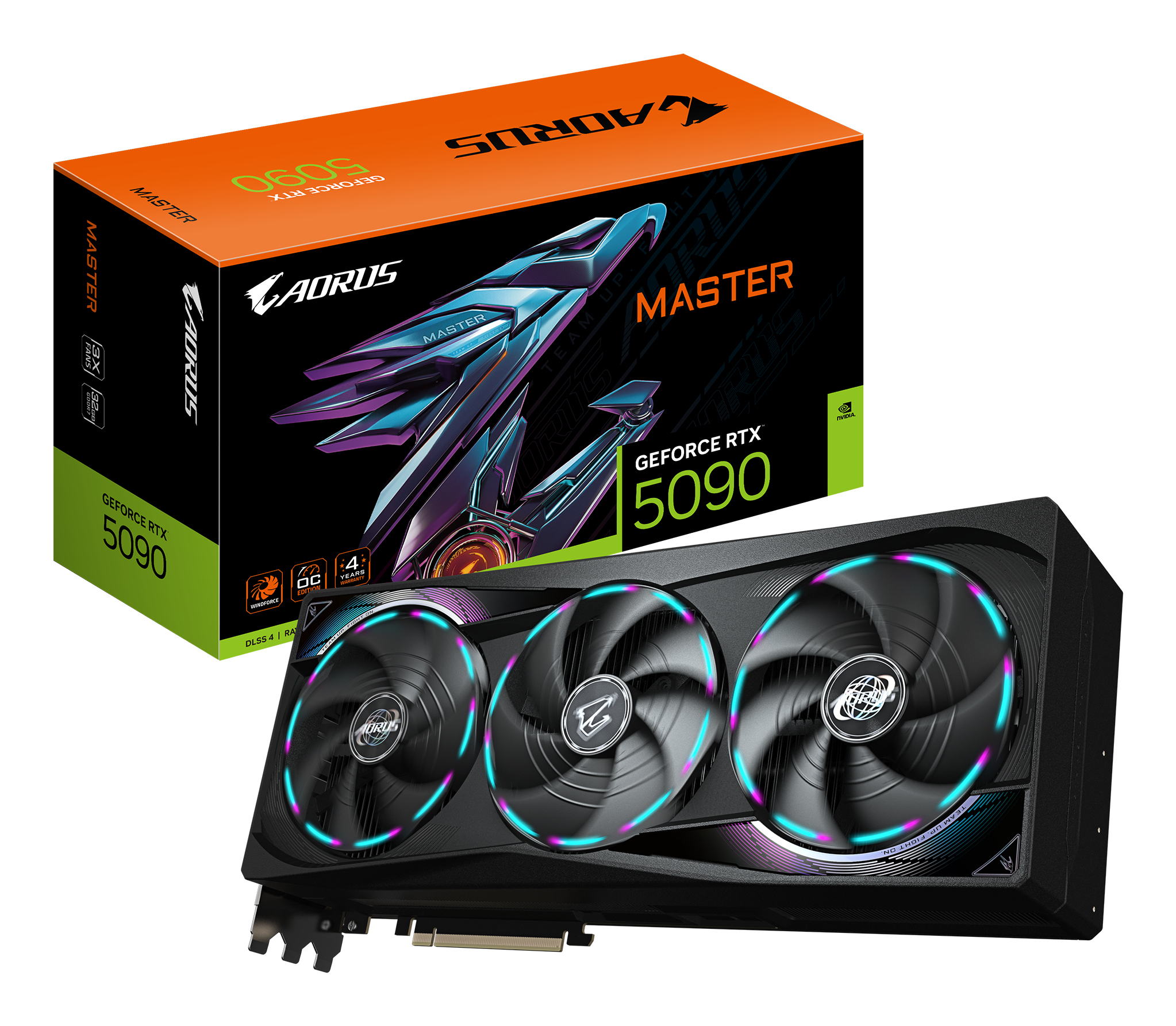 AORUS GeForce RTX 5090 MASTER 32G Carte Graphique - 32 Go GDDR7, 512 bits, PCI-E 5.0, 2655MHz Fréquence du Cœur, 3 x DP 2.1a, 1 x HDMI 2.1b, GV-N5090AORUS M-32GD
