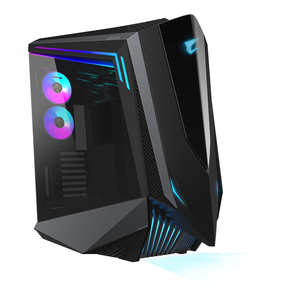 AORUS C700 GLASS Boîtier PC – Grand tour, prend en charge jusqu'à E-ATX & radiateurs de 420 mm, 5 ventilateurs 120 mm préinstallés, USB 3.1 Type-C, RGB Fusion
