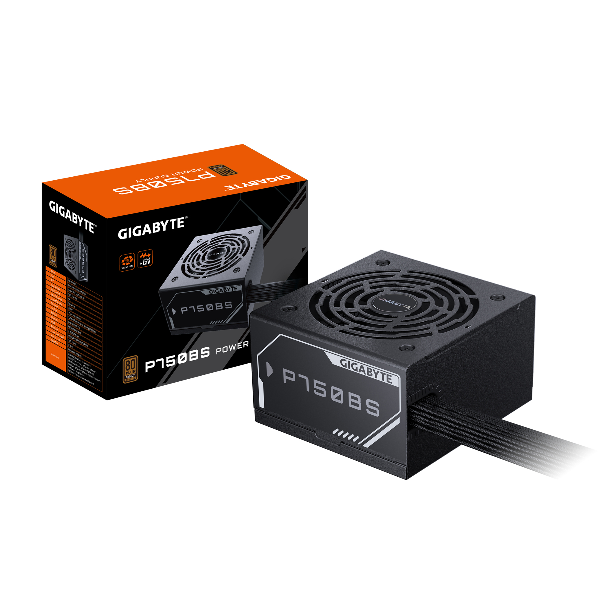 P750BS Bloc d'Alimentation - PCI-E 6+2 Pin x 4, 80 PLUS Bronze, Ventilateur 120 mm, Compatible ATX, Prise EU