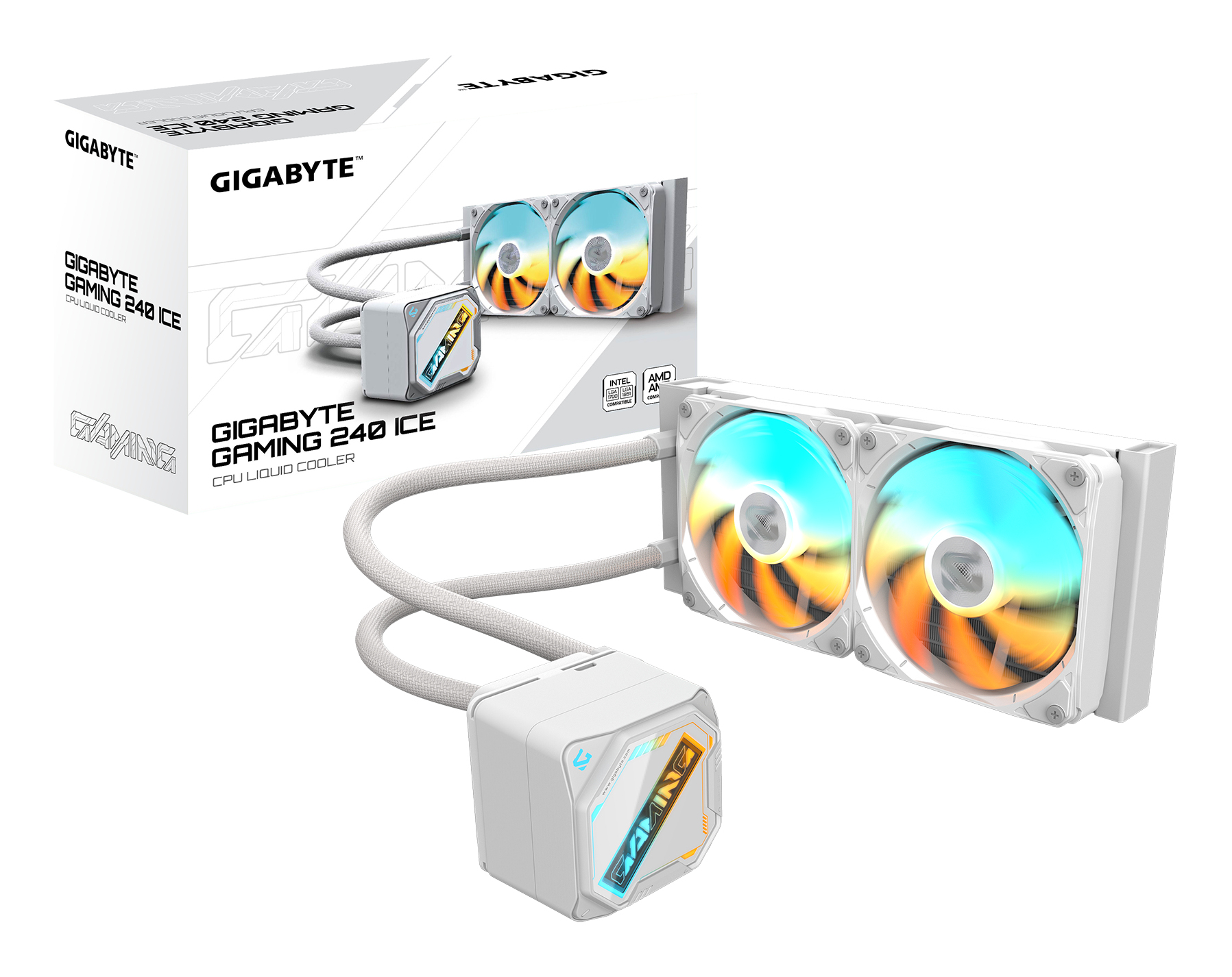GAMING 240 ICE Refroidisseur Liquide pour CPU - 2x120mm Ventilateurs ARGB, mécanisme d’emboîtement coulissant, DAISY-CHAIN, Compatible Intel LGA 1851 et AMD AM5