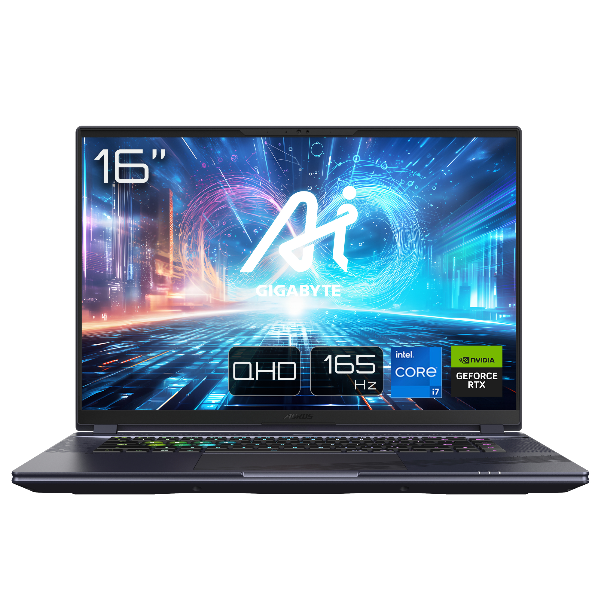 AORUS 16X ASG 2024 - 16 pouces, 165Hz QHD, Intel Core i7-14650HX, NVIDIA GeForce RTX 4070 GPU, 16GB DDR5 5600MHz, 1x 1TB Gen4 SSD, Windows 11 Home, Garantie 2 ans, Dolby Atmos, AORUS 16X ASG-53FRC54SH