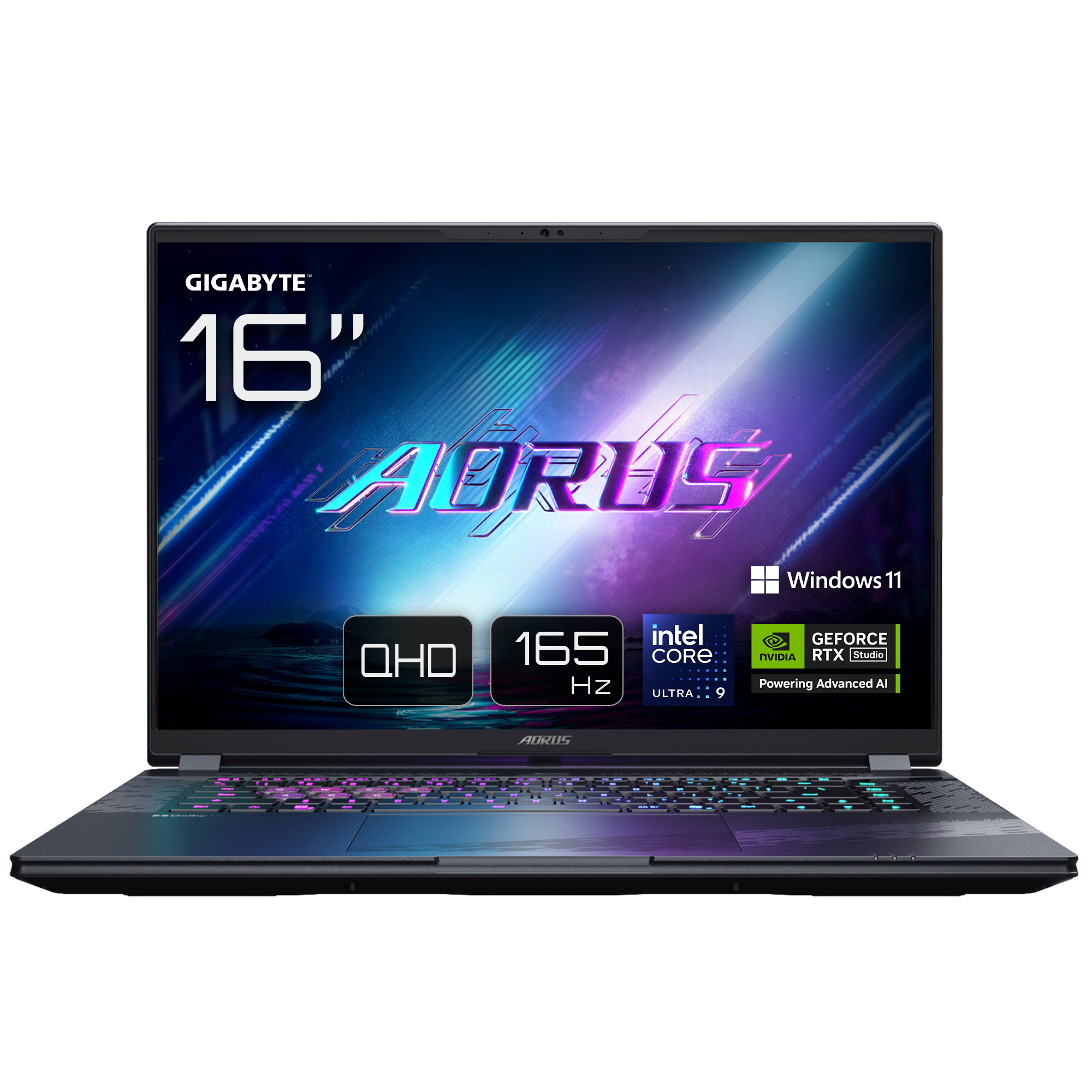 AORUS ELITE 16 BWH Ordinateur Portable Gaming - 16,0“, 165Hz WQXGA, Intel Ultra 9 275HX, GPU NVIDIA RTX 5070, 32Go DDR5 5600MHz, 2 x SSD Gen4 1To, Windows 11 Pro, Garantie 2 ans, AORUS ELITE 16 BWHC3FRC65SP