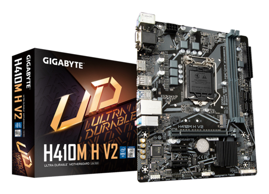 H410M H V2 Carte mère - Compatible avec processeurs Intel Core 10th CPUs, up to 2933MHz DDR4, 1xPCIe 3.0 M.2, GbE LAN, USB 3.2 Gen 1