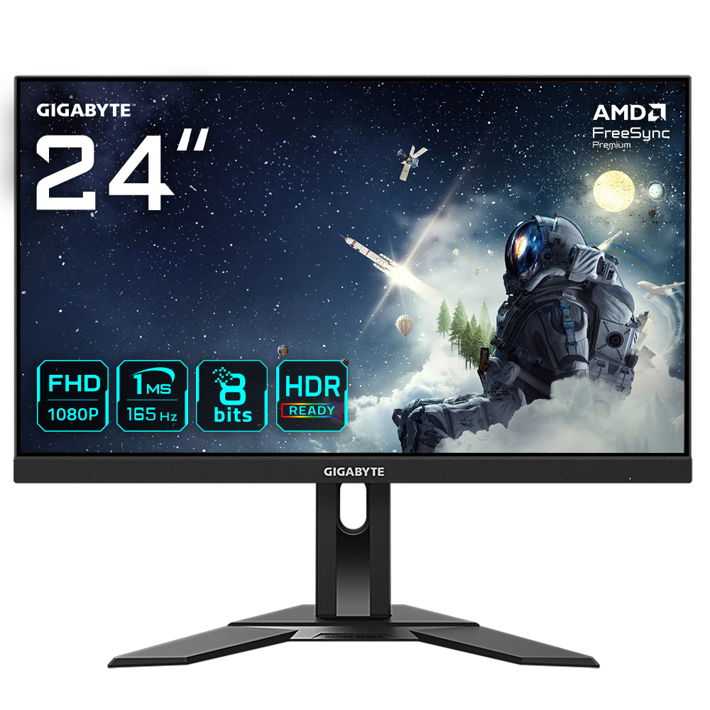 G24F 2 24" FHD Moniteur de jeu - 1920 x 1080, 165 Hz, 1 ms, 300 cd/m², AMD FreeSync Premium, Prêt pour HDR, DisplayPort 1.2, HDMI 2.0