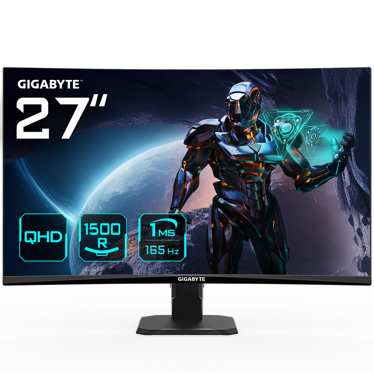 GS27QC Moniteur de jeu incurvé 27" QHD - 2560 x 1440, 1500R, 165Hz, 1ms, 250 cd/m², FreeSync Premium, HDR Ready, HDMI 2.0, DisplayPort 1.4