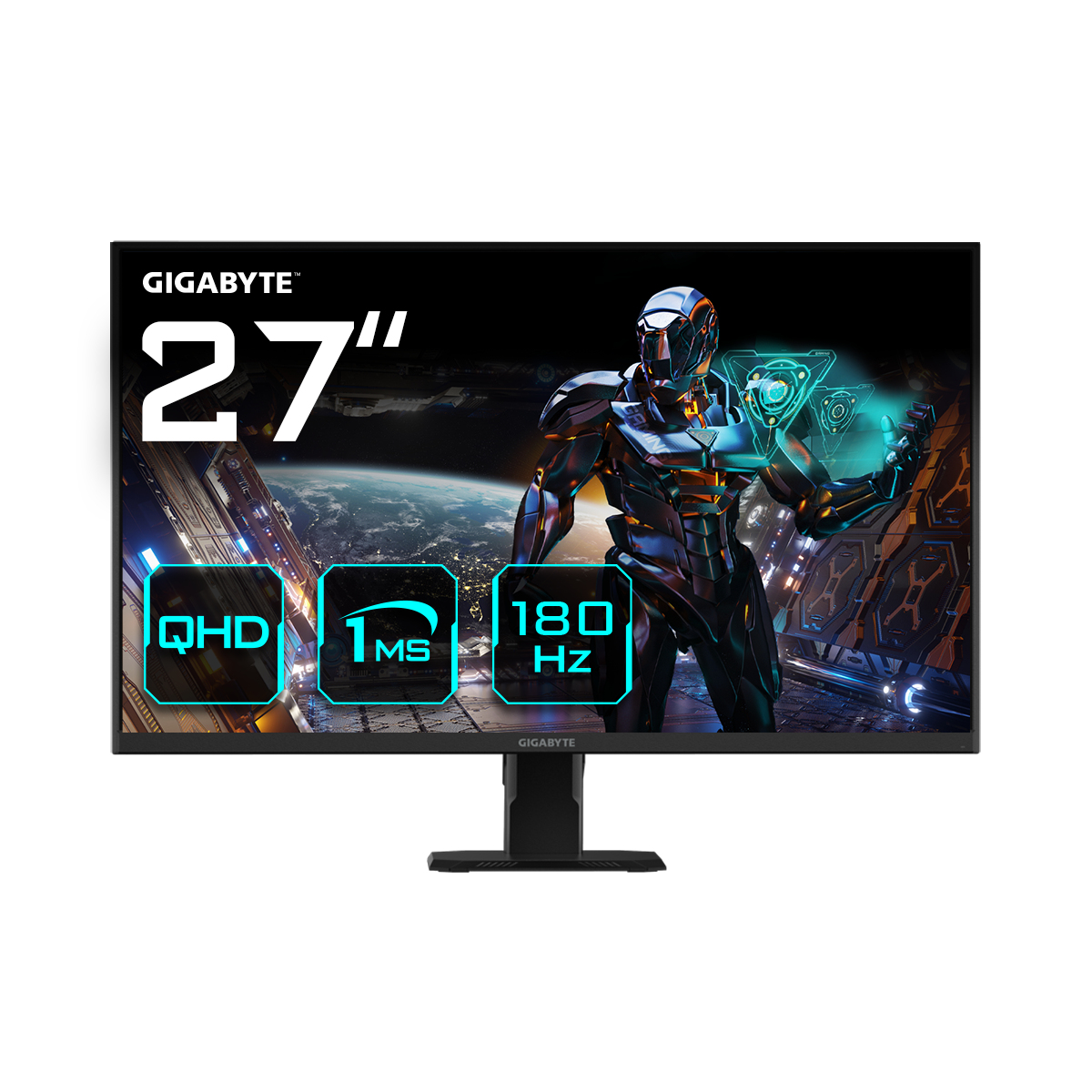 GS27QA Moniteur de jeu 27" QHD - 2560 x 1440 (QHD), 180Hz, 1ms, 300 cd/m2, FreeSync, HDR Ready, HDMI 2.0, DisplayPort 1.4