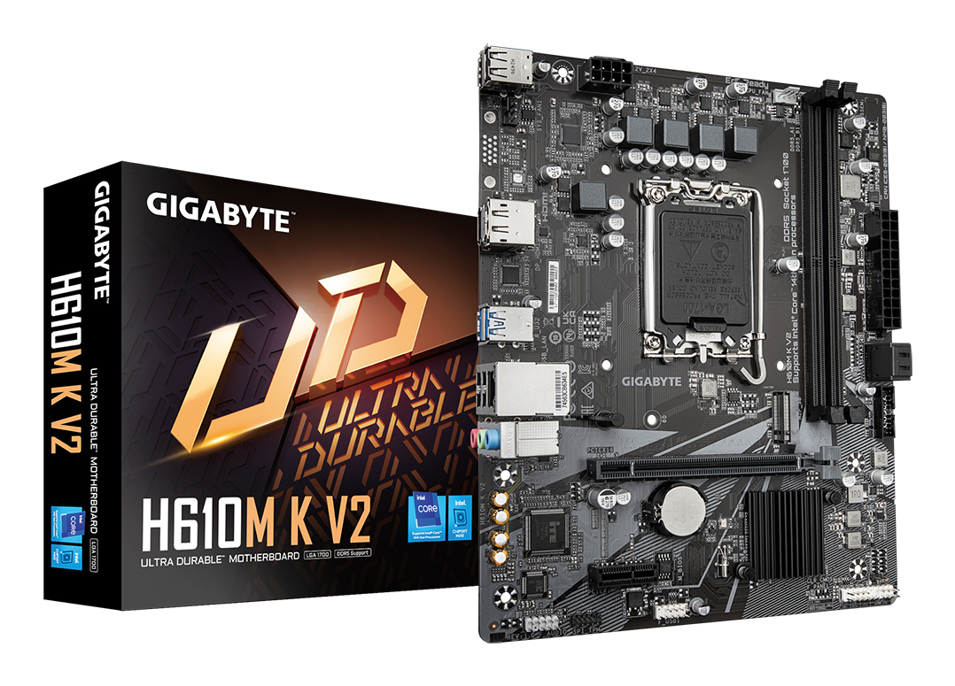 H610M K V2 Carte mère - Processeurs Intel Core 14ᵉ génération, jusqu'à 5600 MHz DDR5, 1xPCIe 3.0 M.2, LAN 1GbE, USB 3.2 Gen 1