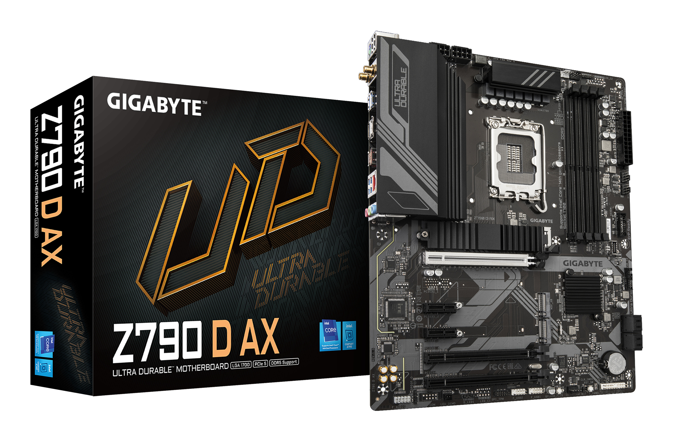 Z790 D AX Carte Mère - Prend en charge les processeurs Intel Core de 14e génération, VRM numérique 12+1+1 phases, jusqu'à 7600MHz DDR5 (OC), 3xPCIe 4.0 M.2, Wi-Fi 6E, LAN 2.5GbE, USB 3.2 Gen 2