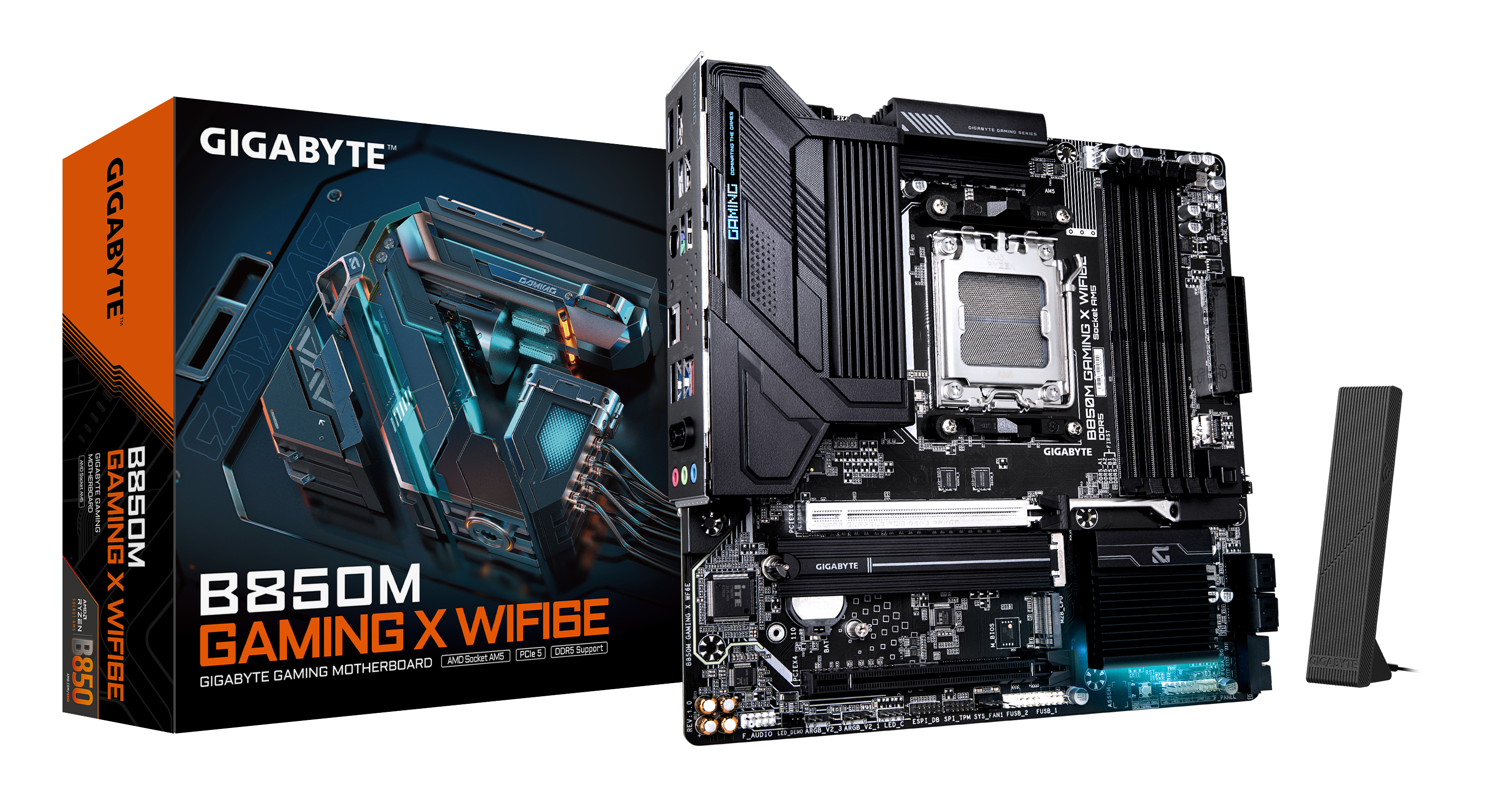 B850M GAMING X WIFI6E Carte Mère - Processeurs AMD Ryzen Série 9000, VRM numérique 10+2+2 phases, jusqu'à 8200MHz DDR5 (OC), 1xPCIe 5.0 + 1xPCIe 4.0 M.2, LAN 2.5, WIFI 6E, USB 3.2 Gen 2.