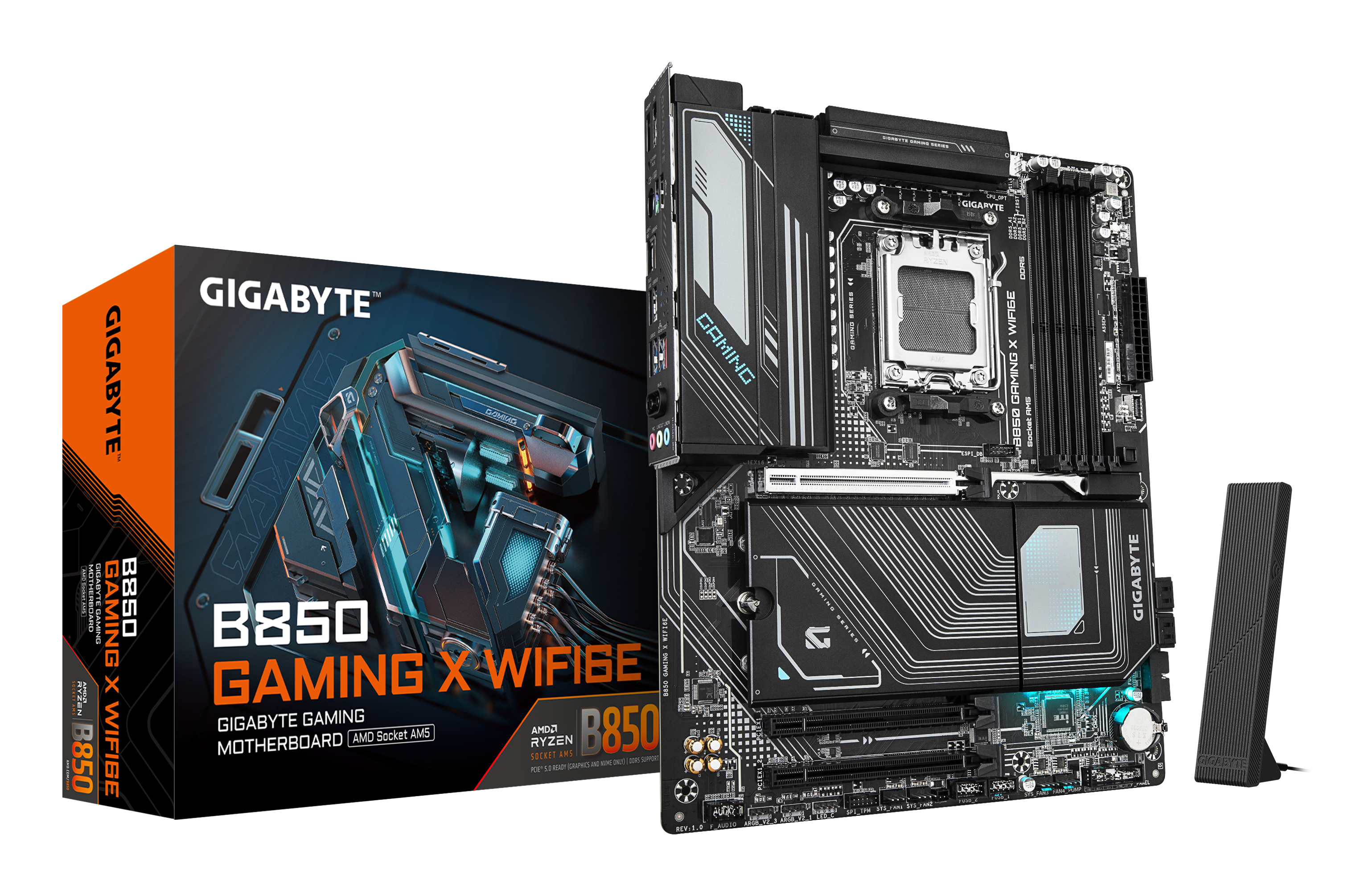 B850 GAMING X WIFI6E Carte Mère - AMD Ryzen 9000 Series CPUs, VRM numérique 12+2+2 phases, jusqu'à 8200MHz DDR5 (OC), 1xPCIe 5.0 + 2xPCIe 4.0 M.2, LAN 2.5G, WIFI 6E, USB 3.2 Gen 2x2