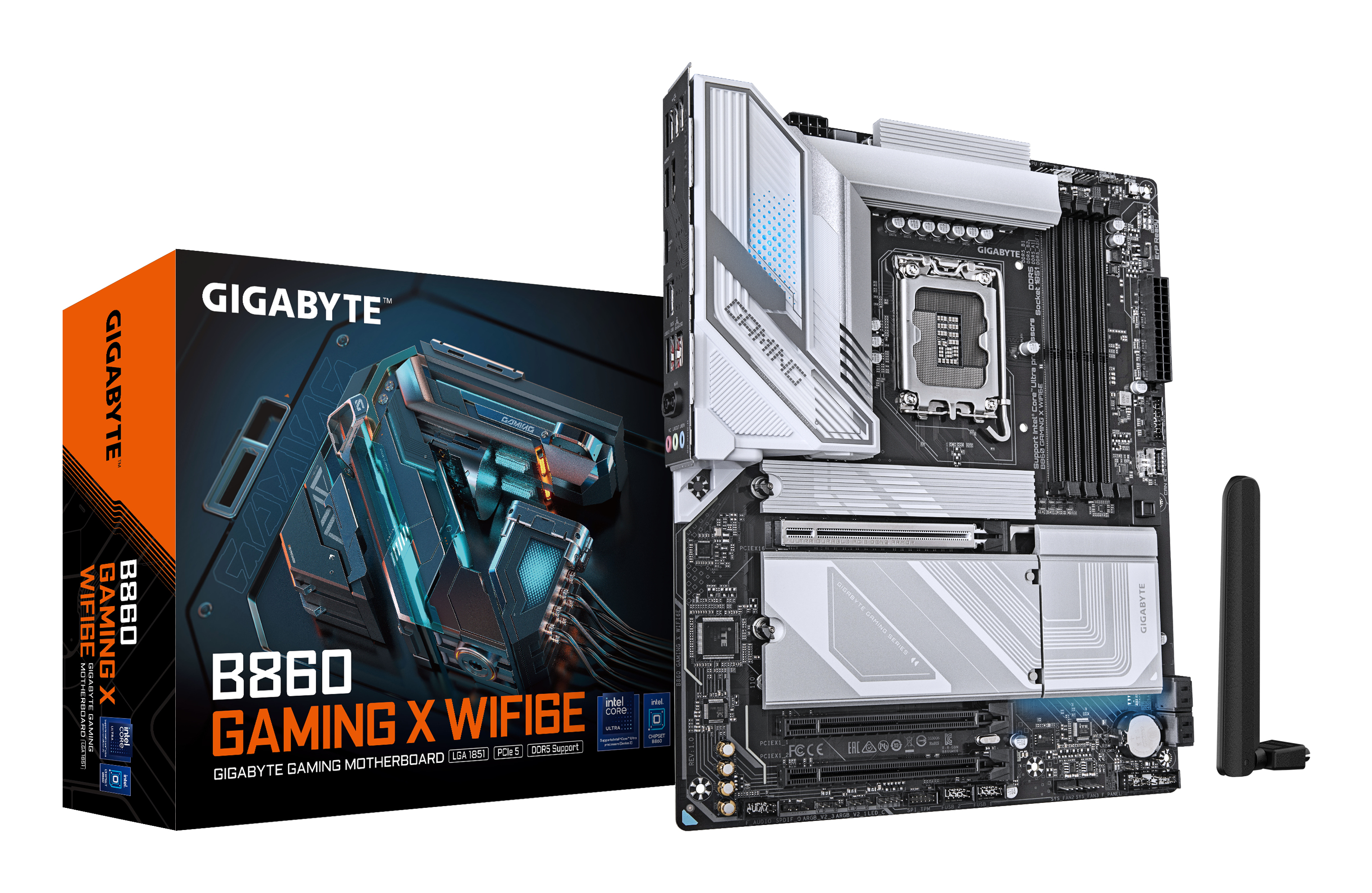 B860 GAMING X WIFI6E Carte mère - Processeurs Intel Core Ultra, VRM 12+1+2+1 phases, jusqu'à 9066MHz DDR5, 1xPCIe 5.0 + 2xPCIe 4.0 M.2, LAN 2,5 GbE, WIFI 6E, USB4