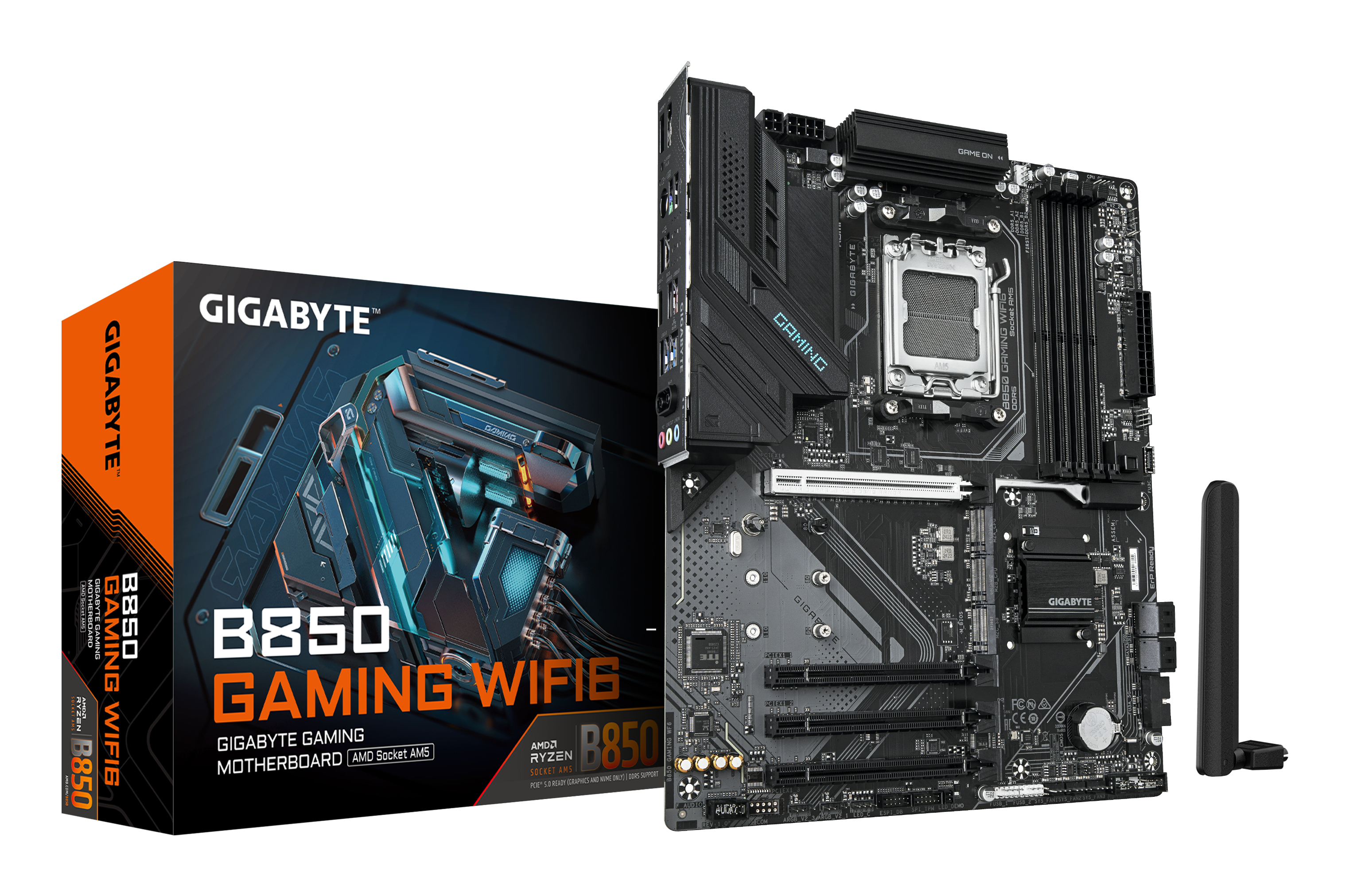 B850 GAMING WIFI6 Carte Mère - AMD Ryzen 9000 Series CPUs, VRM numérique 6+2+2 phases, jusqu'à 8200MHz DDR5 (OC), 1xPCIe 5.0 + 2xPCIe 4.0 M.2, LAN GbE, WIFI 6, USB 3.2 Gen 2