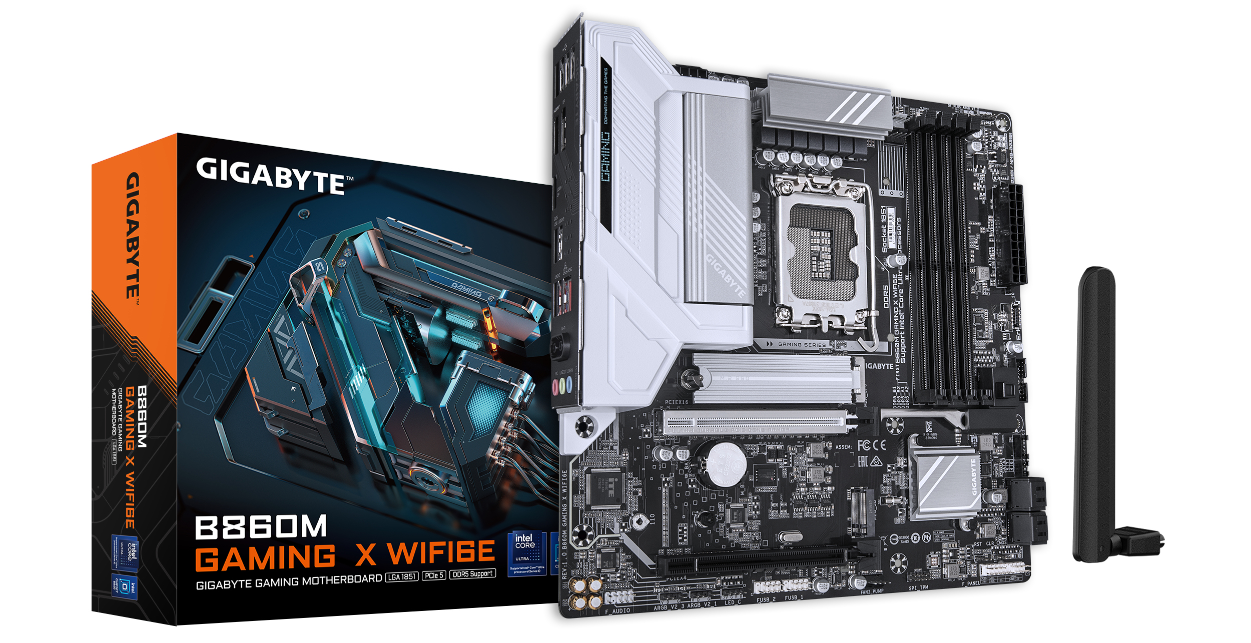 B860M GAMING X WIFI6E Carte mère - Processeurs Intel Core Ultra, VRM 8+1+2+2 phases, jusqu'à 9200MHz DDR5, 1xPCIe 5.0 + 1xPCIe 4.0 M.2, LAN 2,5 GbE, WIFI 6E, USB 4