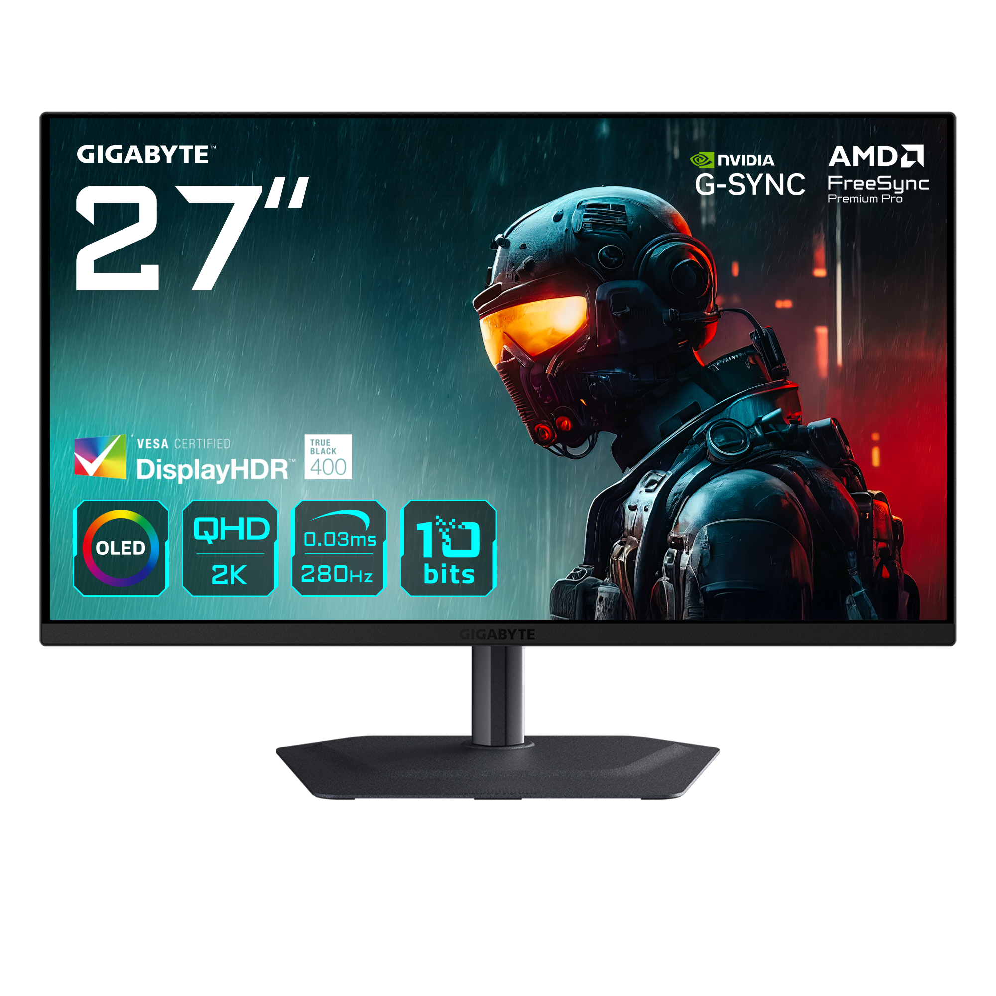 MO27Q2A Moniteur de jeu OLED 2K QHD 27" - 2560 x 1440, 280Hz, 0,03ms, 250 cd/m², FreeSync Premium Pro, DisplayHDR True Black 400, HDMI 2.1, DisplayPort 1.4