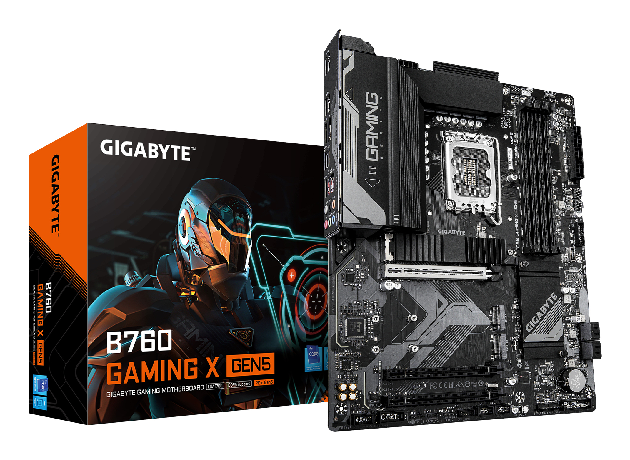B760 GAMING X GEN5 Carte Mère – Compatible avec les processeurs Intel Core 14e génération, VRM 8+1+1 phases, jusqu’à 5600 MHz DDR5, 3 x M.2 PCIe 4.0, LAN 2.5 GbE, USB 3.2 Gen 2