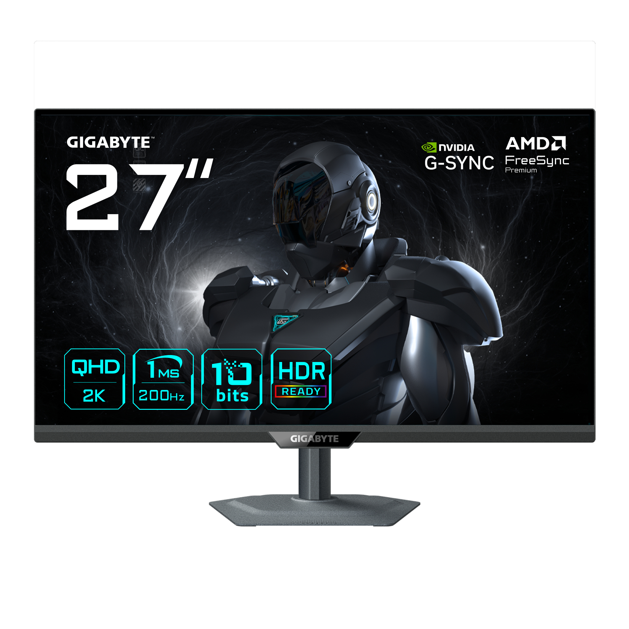G27Q2 Moniteur de Jeu 27” 2K QHD - 2560 x 1440, 200Hz, 1ms, 350 cd/m², Compatible G-Sync, FreeSync Premium, HDR10, HDMI 2.0, DisplayPort 1.4