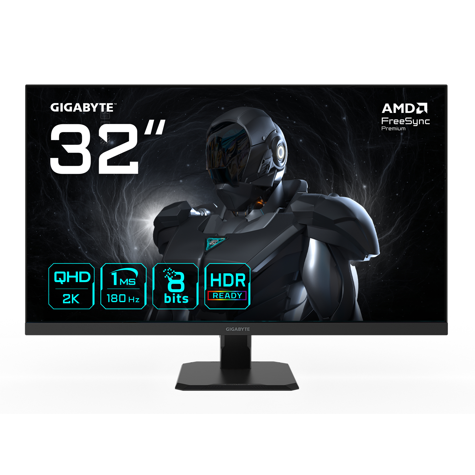 GS32QA Moniteur de Jeu 32” QHD - 2560 x 1440, 180Hz, 1ms, 300 cd/m², FreeSync Premium, HDR Ready, HDMI 2.0, DisplayPort 1.4