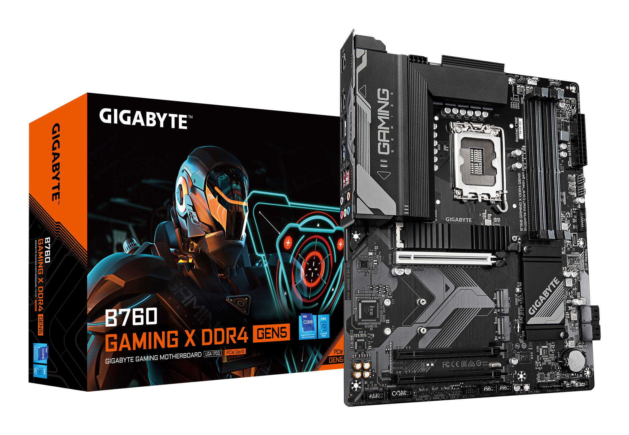 B760 GAMING X DDR4 GEN5 Carte Mère – Prend en charge les processeurs Intel Core 14ᵉ génération, VRM 8+1+1 phases, jusqu’à 5333 MHz DDR4 (OC), 3xPCIe 4.0 M.2, LAN 2.5GbE, USB 3.2 Gen 2