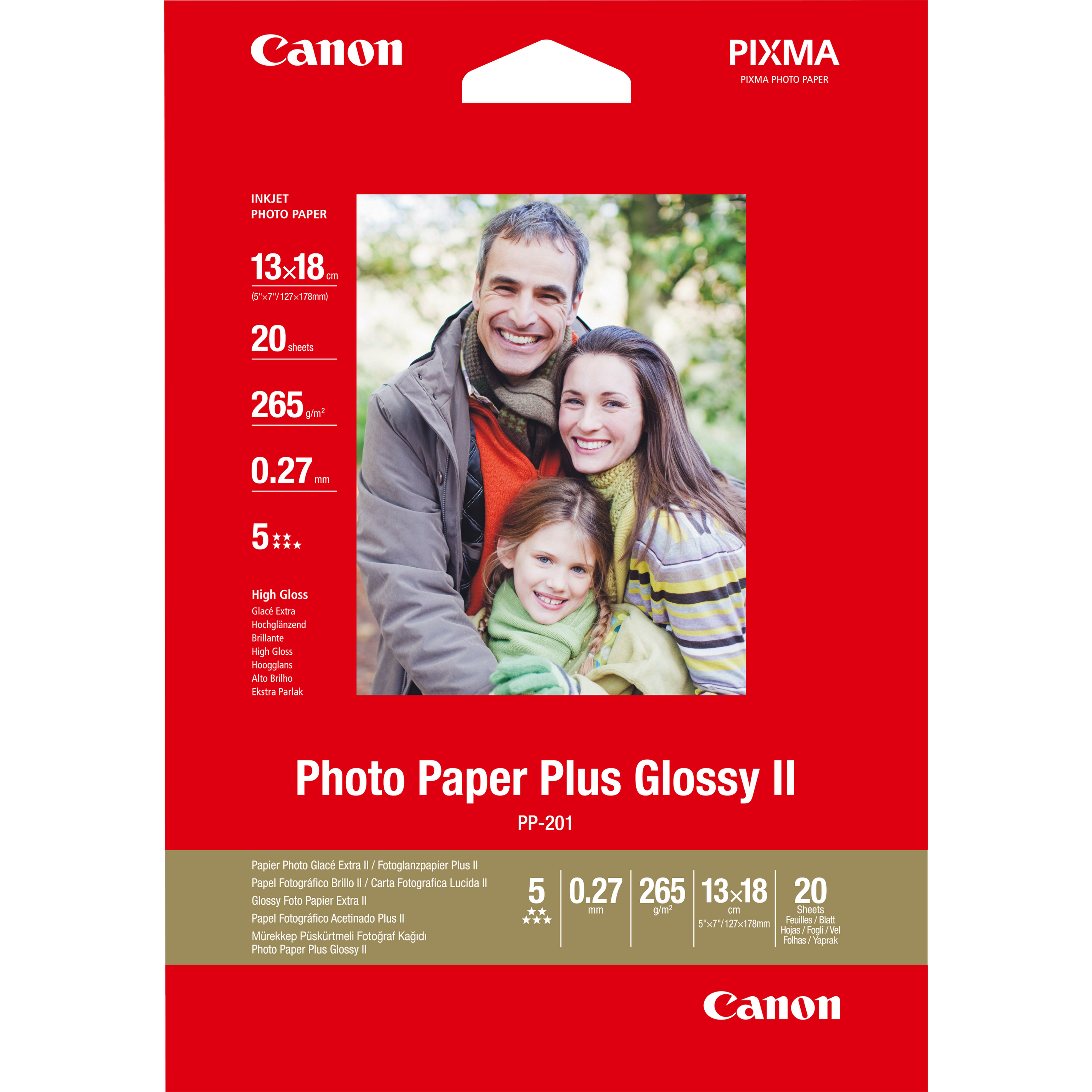 Papier photo brillant extra II 5 × 7 po (13 × 18 cm) PP-201 - 20 feuilles
