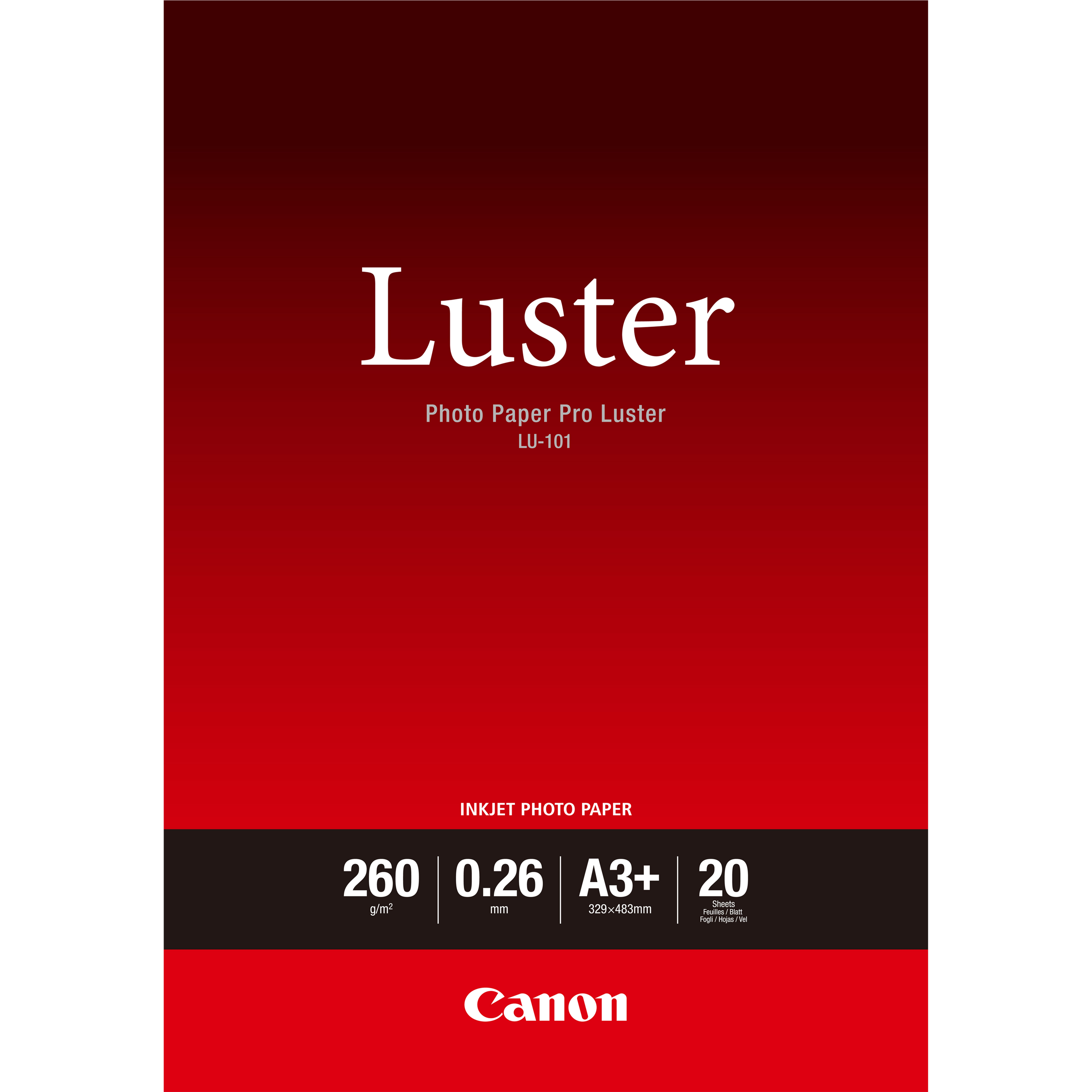Papier Photo Professionnel Lustré LU-101 A3 Plus 20 feuilles