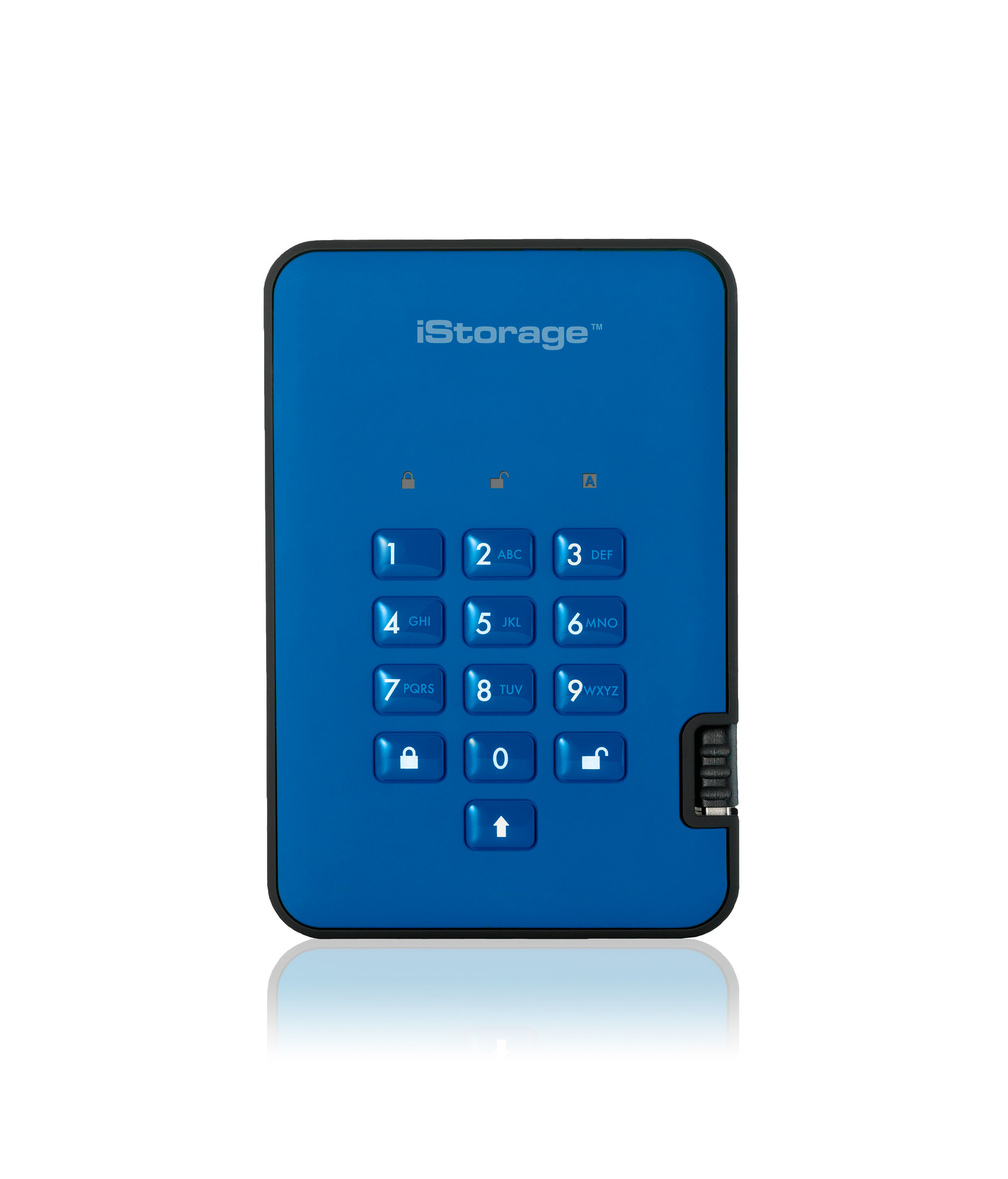 diskAshur2 256-bit 4TB USB 3.2 secure encrypted hard drive - Blue IS-DA2-256-4000-BE