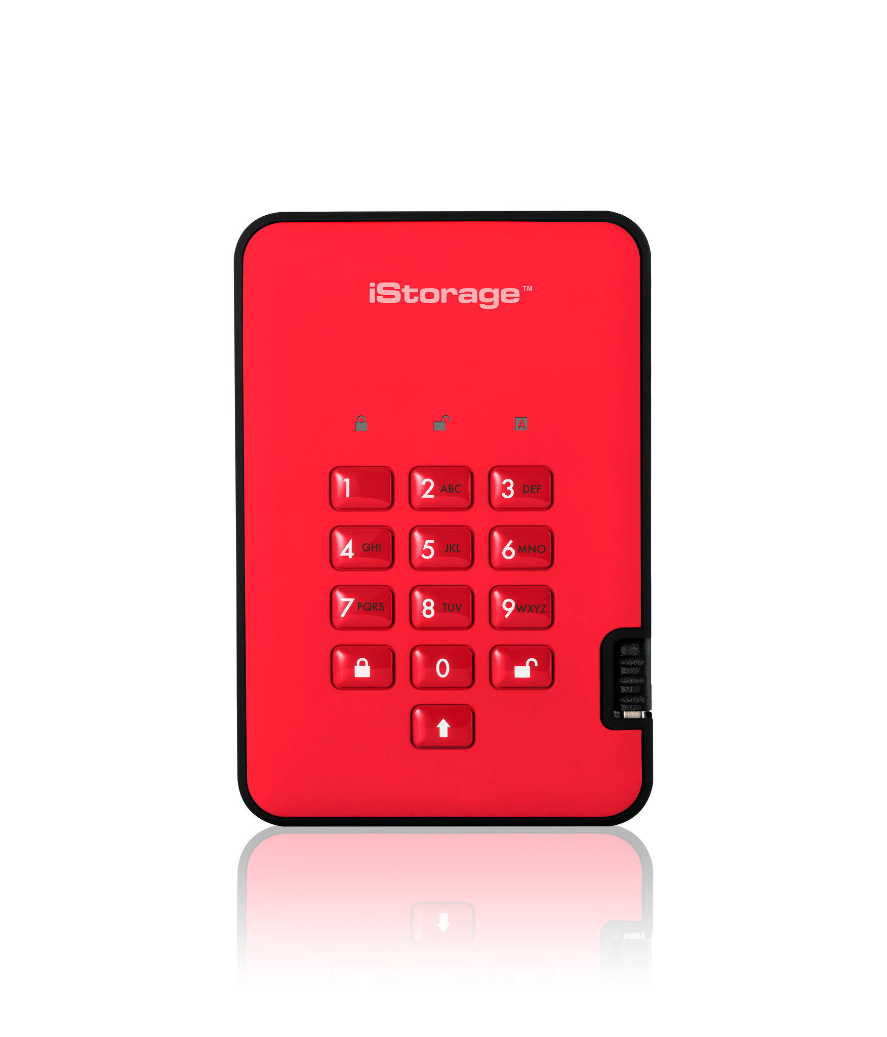 diskAshur2 256-bit 3TB USB 3.2 secure encrypted hard drive - Red IS-DA2-256-3000-R