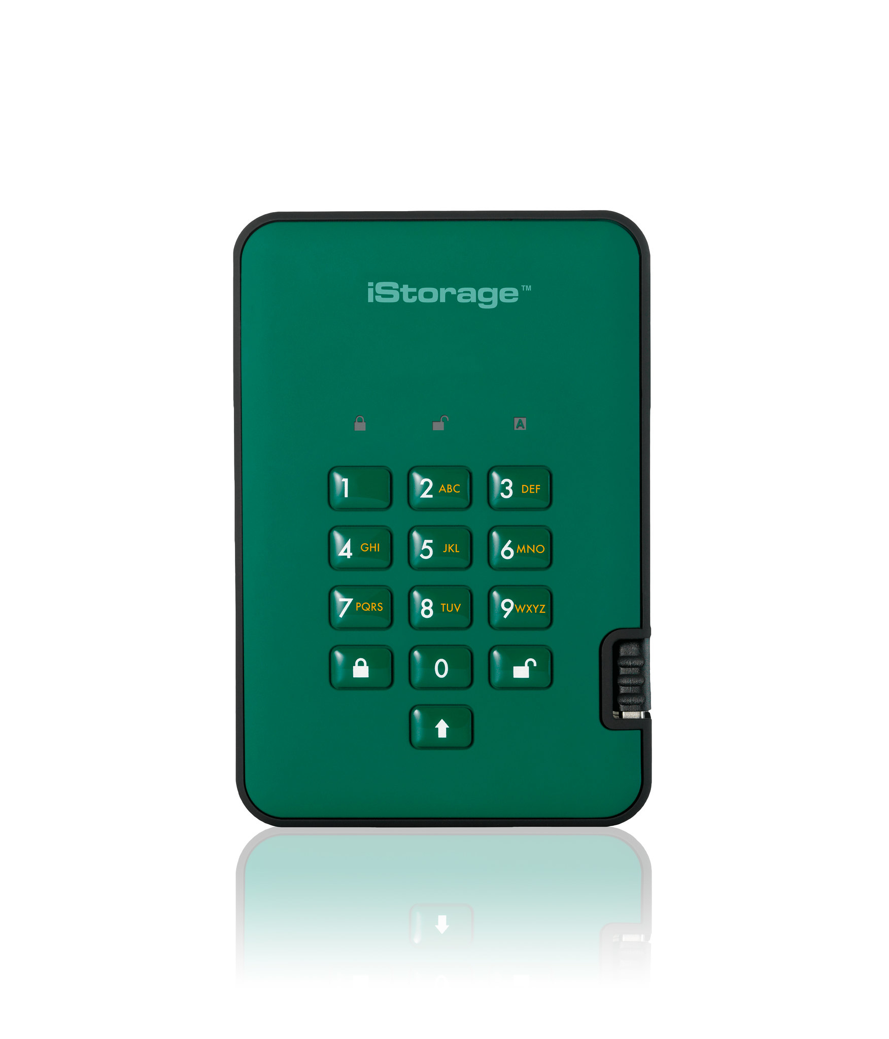 diskAshur2 256-bit 4TB USB 3.2 secure encrypted hard drive - Green IS-DA2-256-4000-R