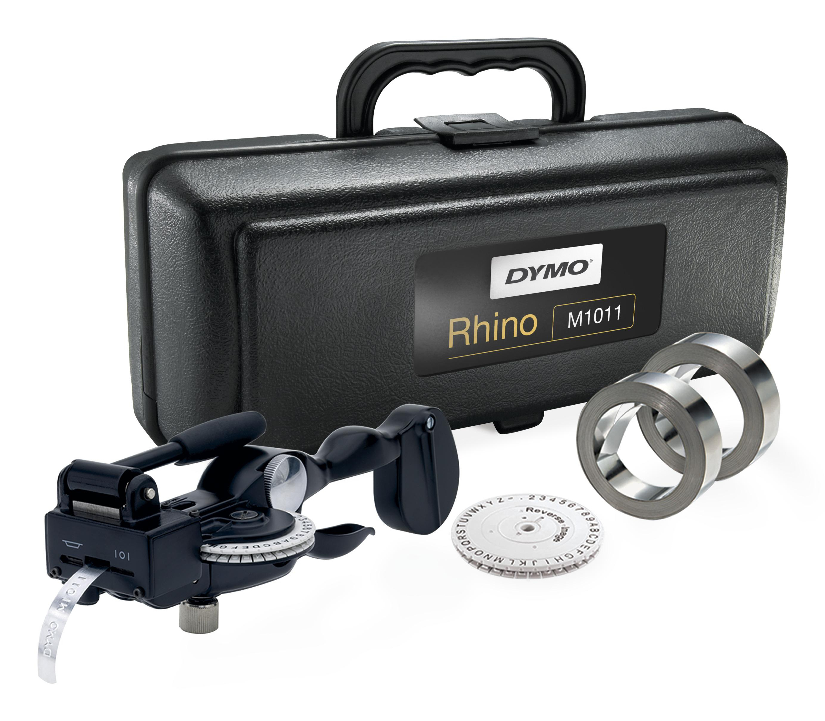 DYMO Rhino M1011 Étiquetage industriel avec étiquettes en aluminium et en acier inoxydable | mallette de transport durable | idéal pour le bricolage et la construction