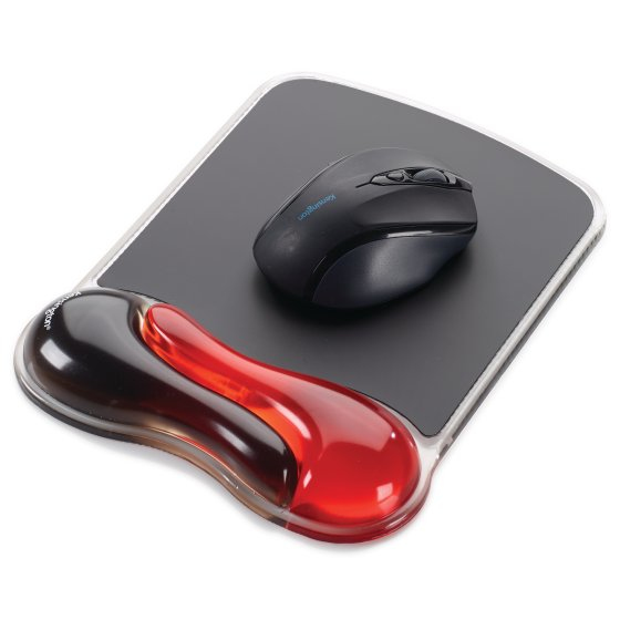 Repose-poignet en gel pour tapis à souris duo - rouge