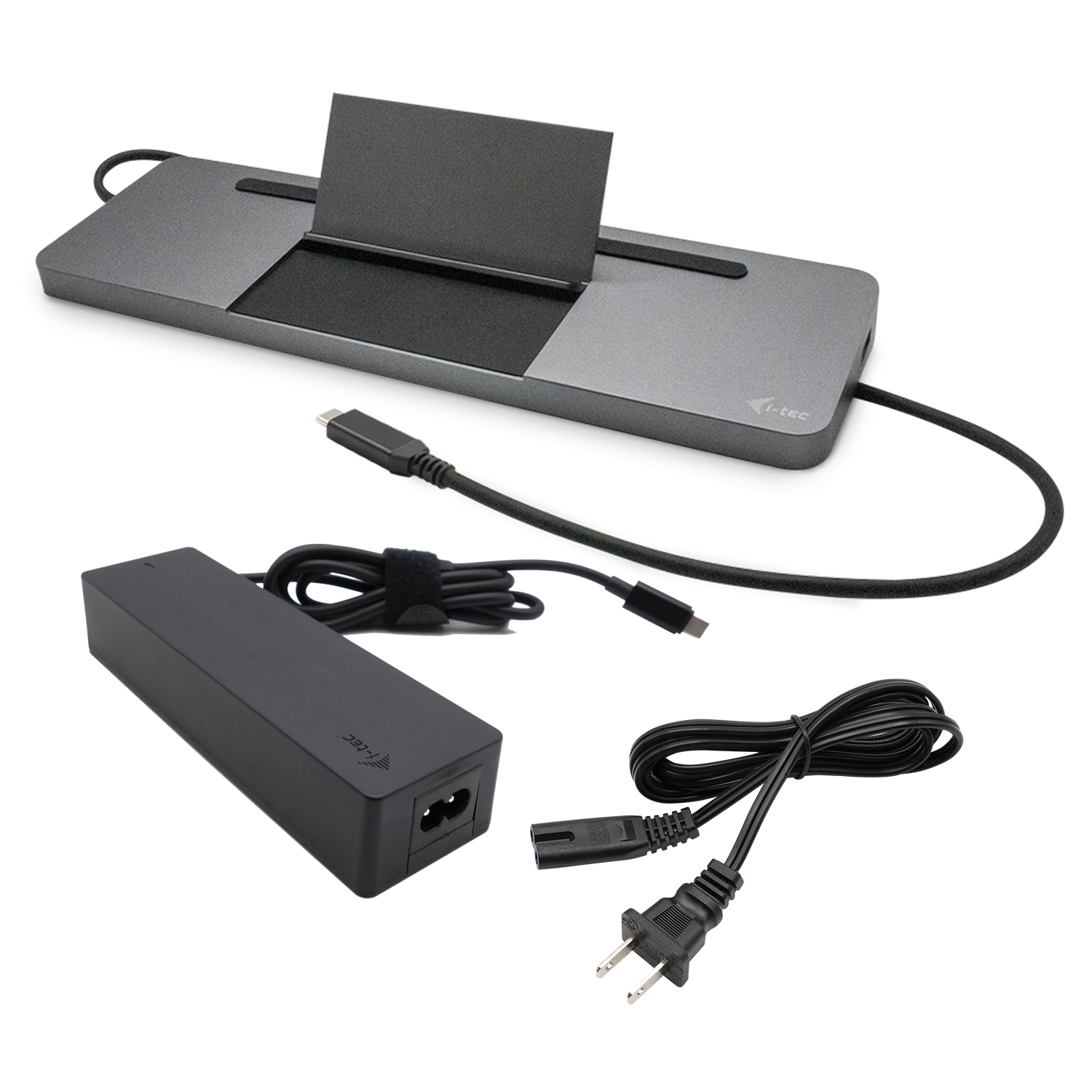 SB-C Metal Ergonomic 4K 3x Display Docking Station with Power Delivery 85 W + i-tec Universal Charger 100 W